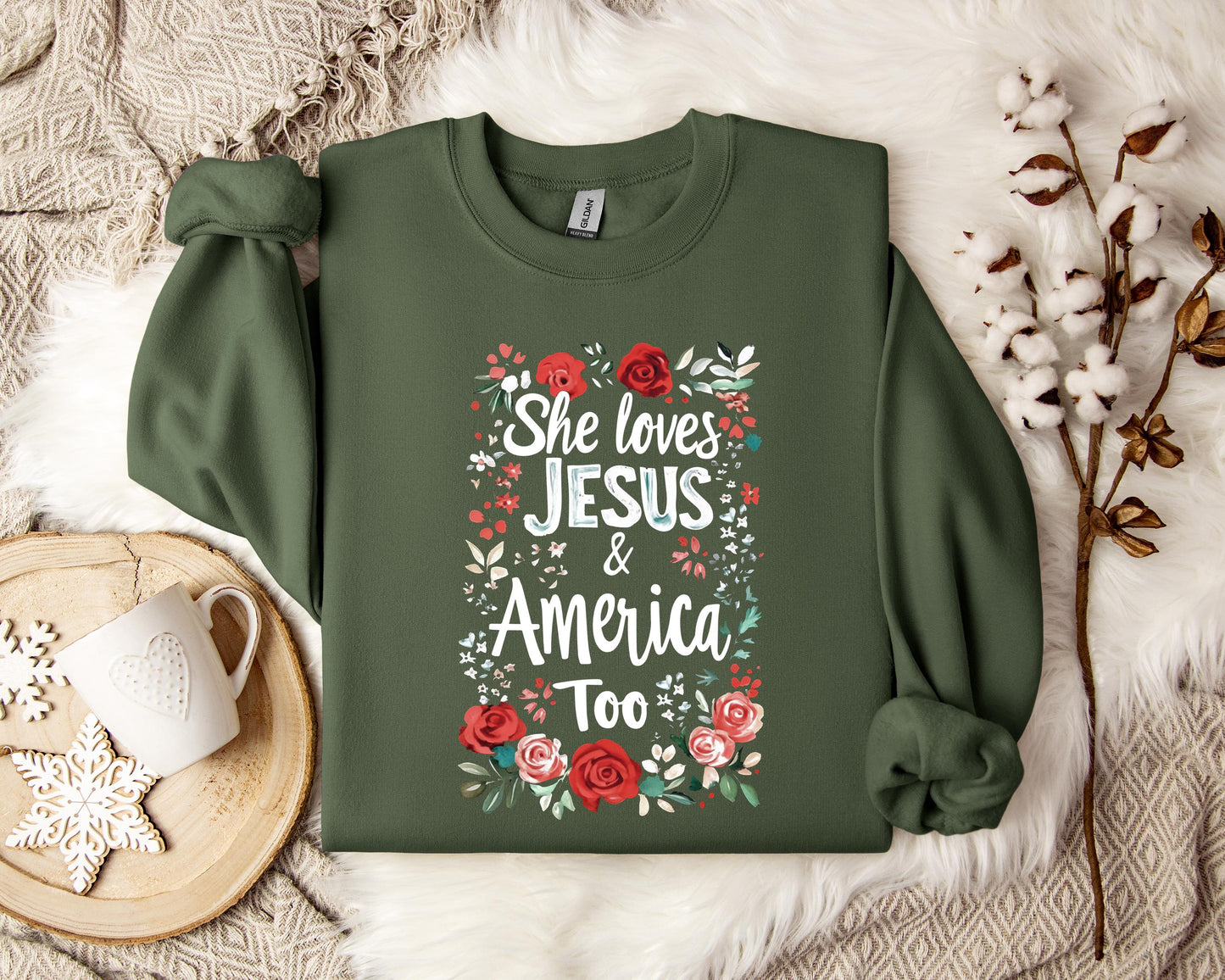 She Loves Jesus And America Too 01 Sweatshirt