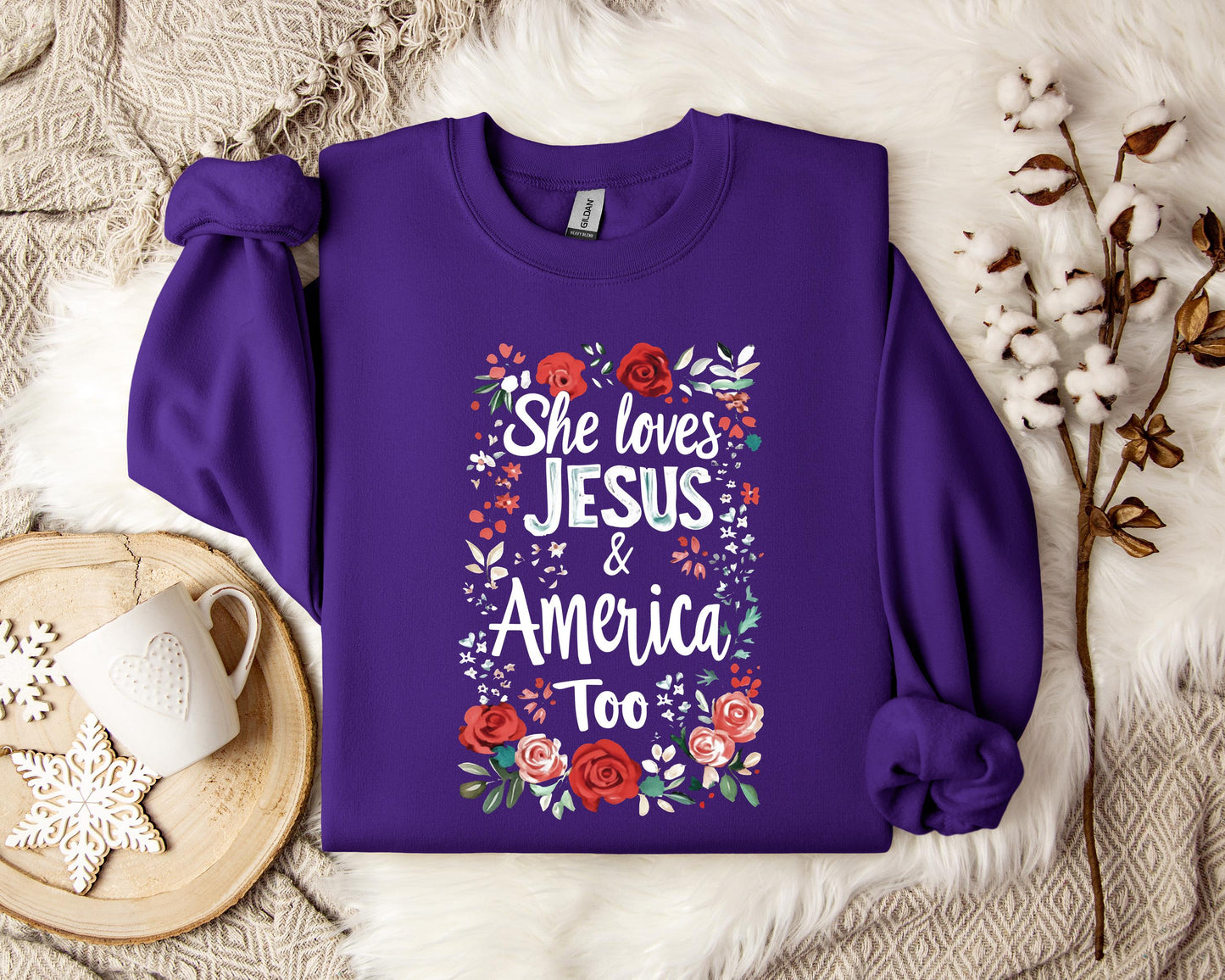 She Loves Jesus And America Too 01 Sweatshirt