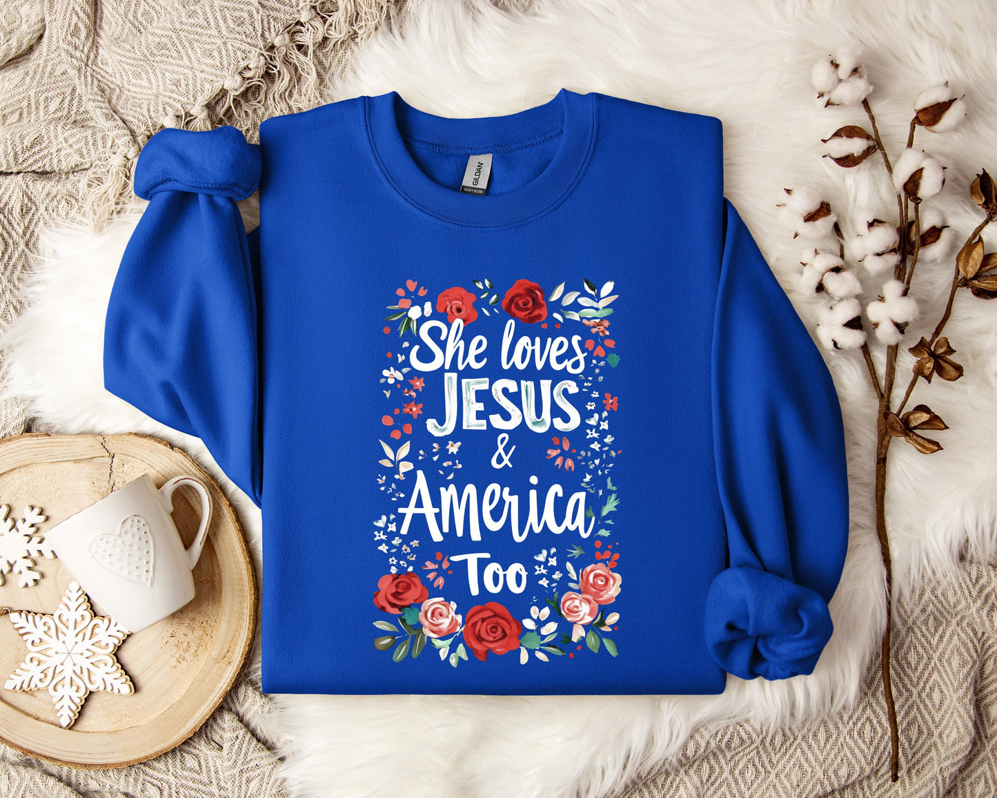 She Loves Jesus And America Too 01 Sweatshirt