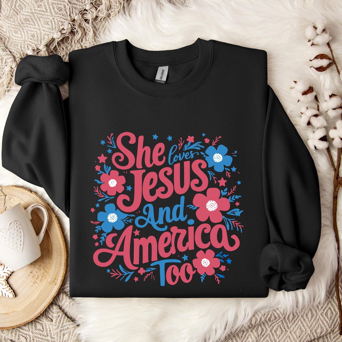 She Loves Jesus And America Too 02 Sweatshirt