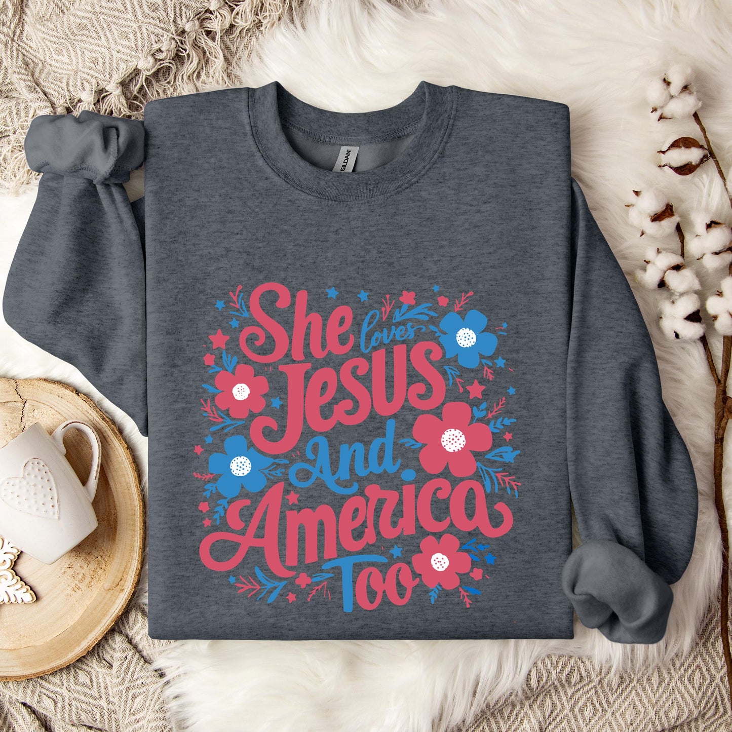 She Loves Jesus And America Too 02 Sweatshirt