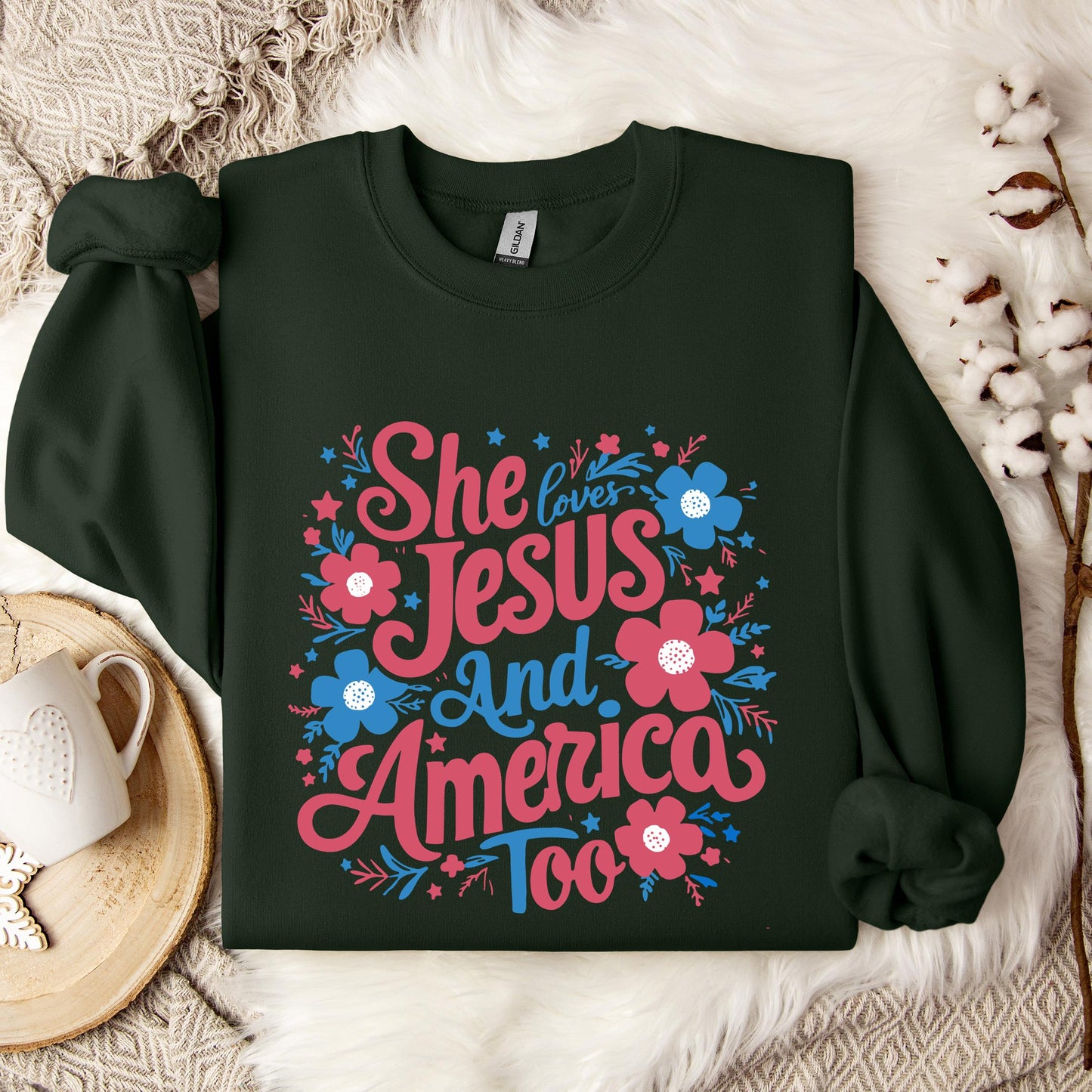 She Loves Jesus And America Too 02 Sweatshirt