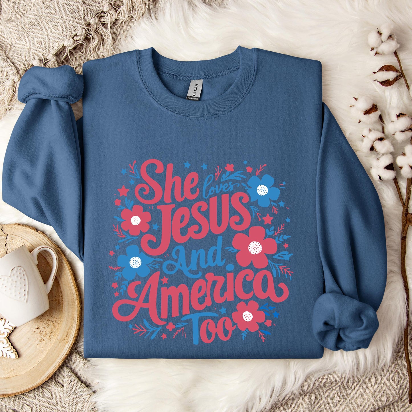 She Loves Jesus And America Too 02 Sweatshirt