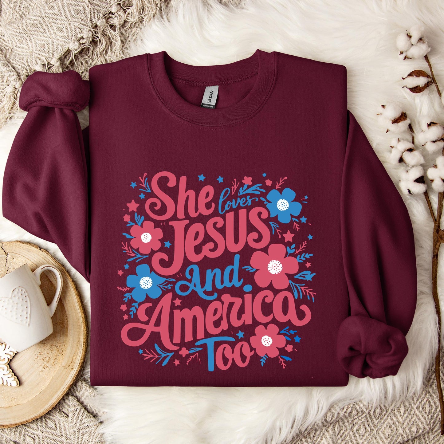She Loves Jesus And America Too 02 Sweatshirt