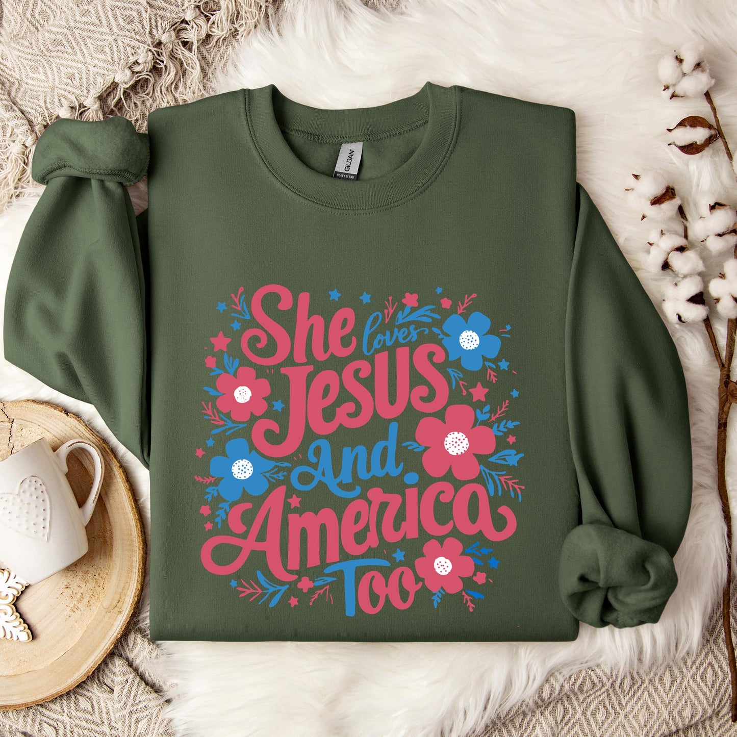 She Loves Jesus And America Too 02 Sweatshirt