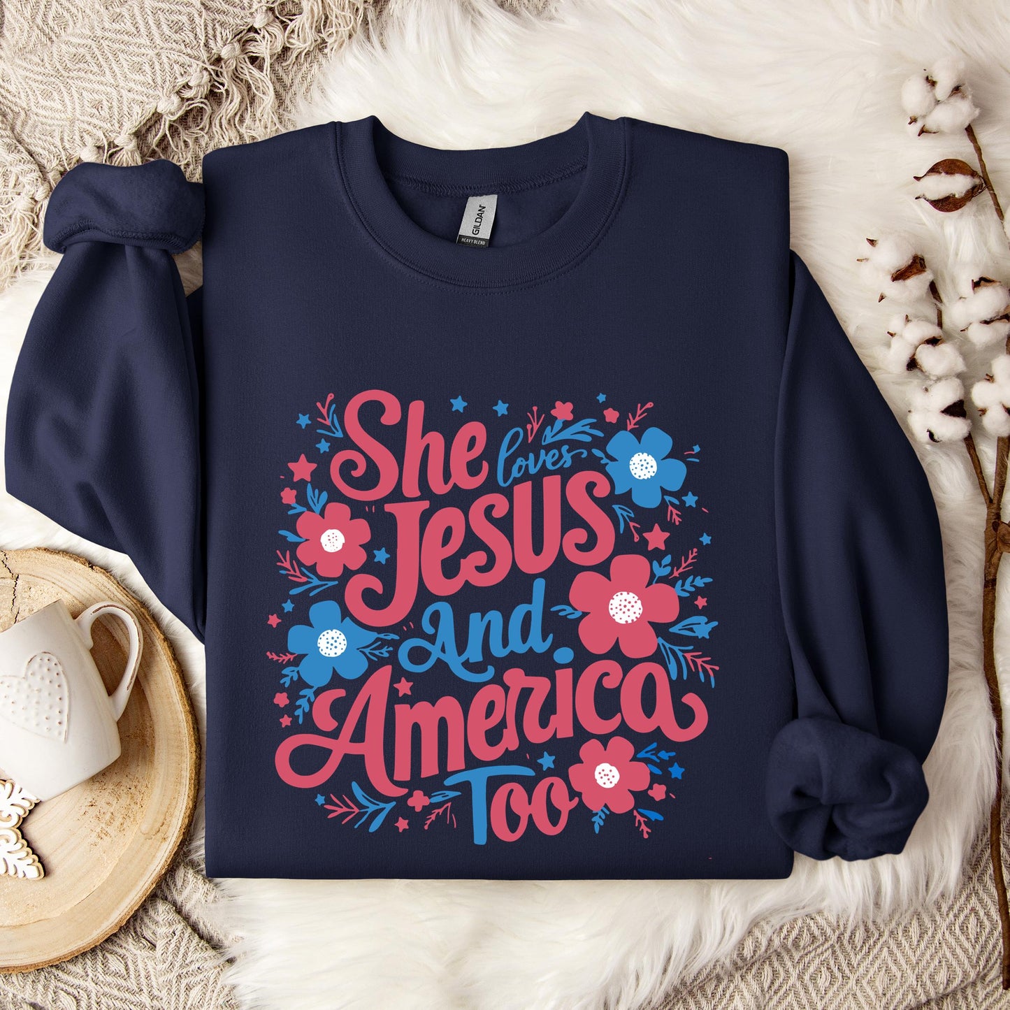 She Loves Jesus And America Too 02 Sweatshirt