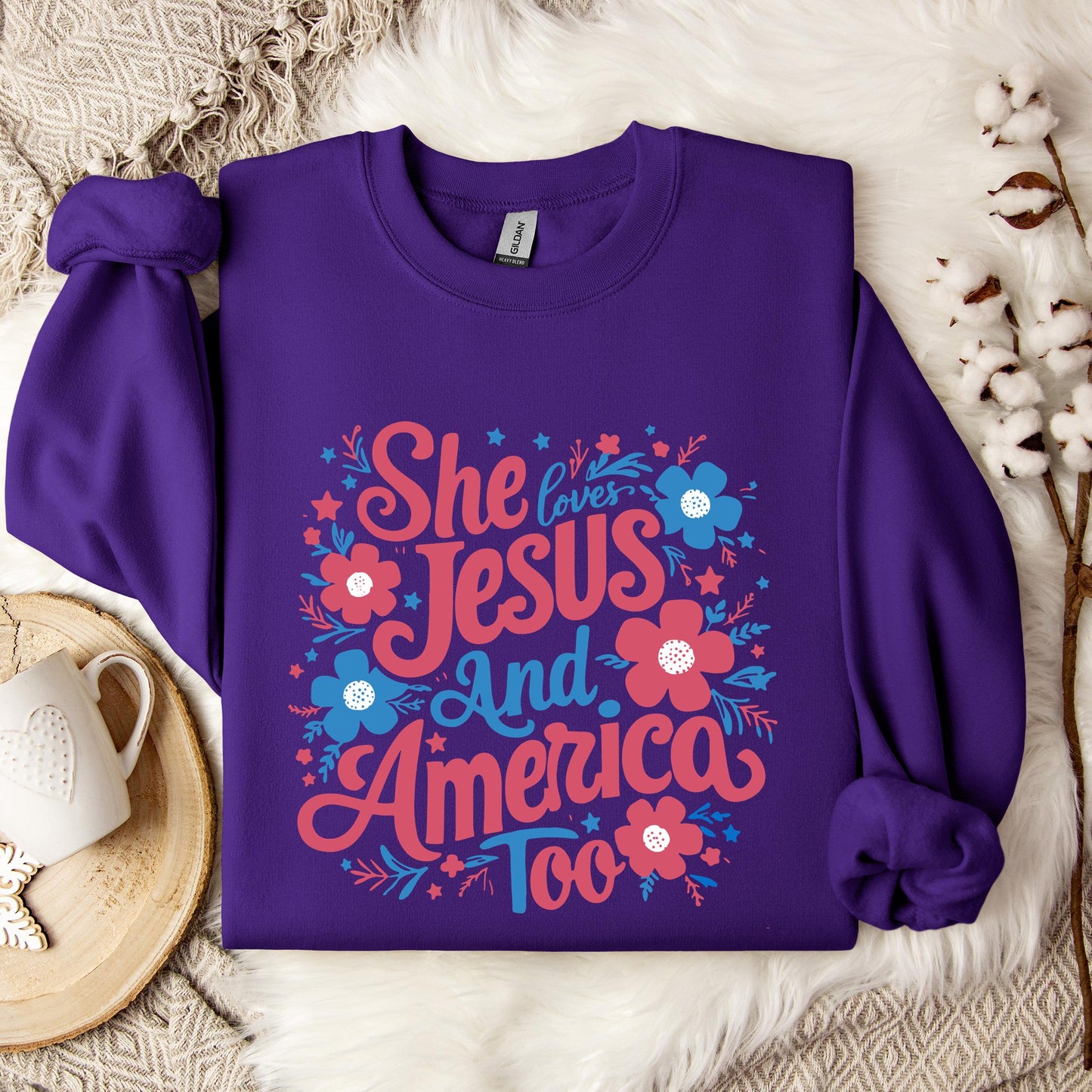 She Loves Jesus And America Too 02 Sweatshirt