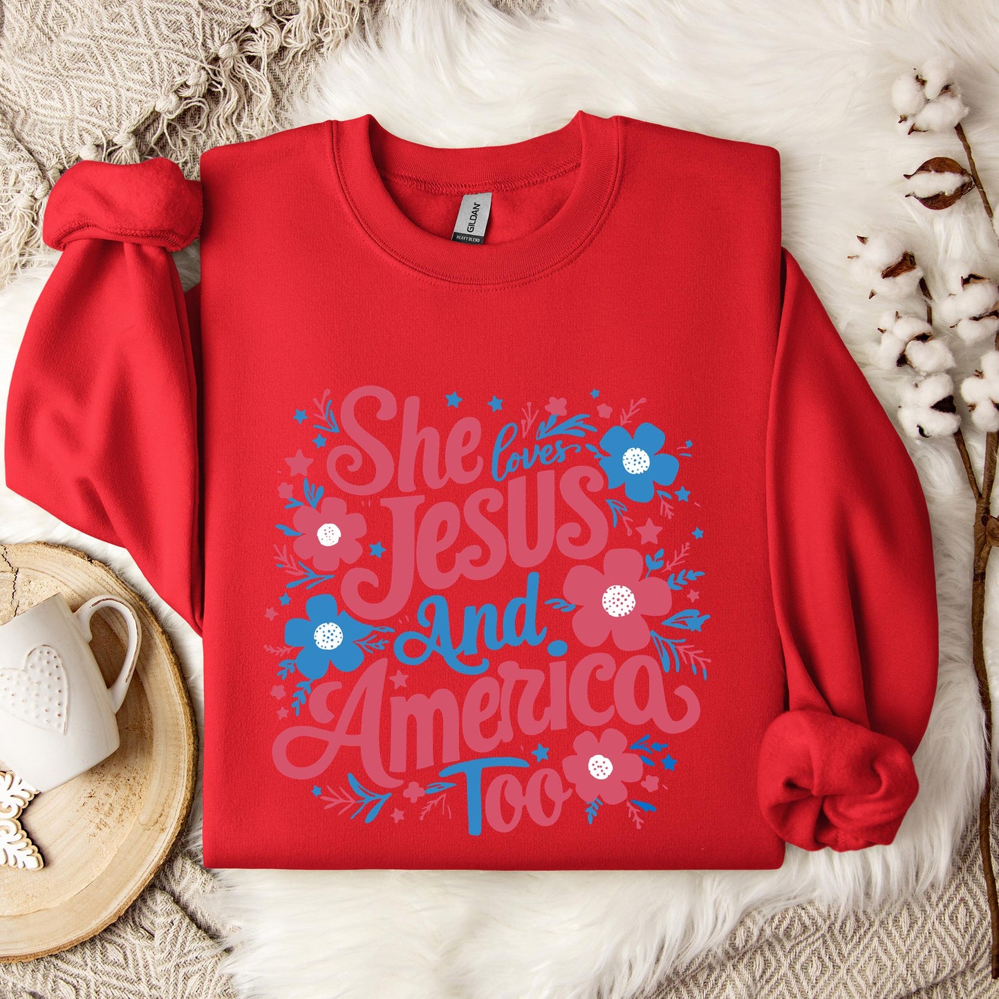 She Loves Jesus And America Too 02 Sweatshirt