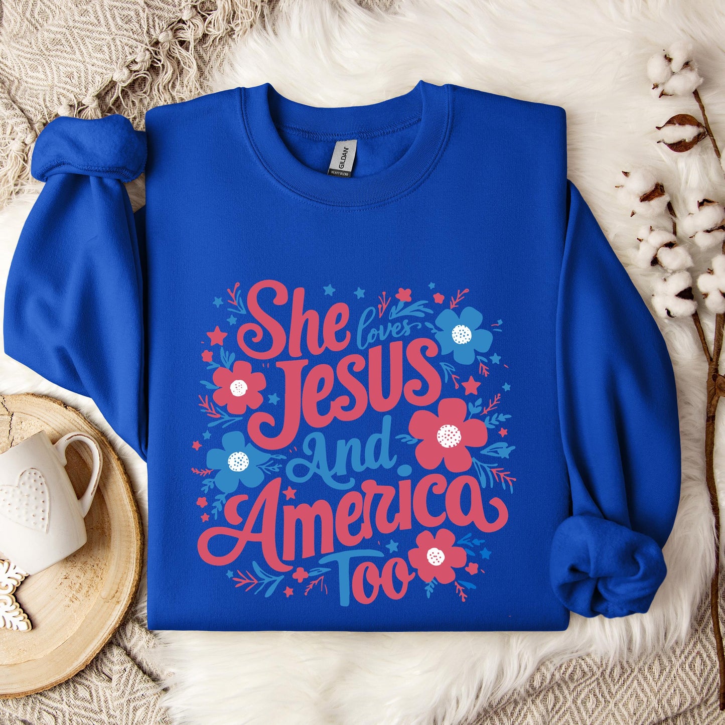 She Loves Jesus And America Too 02 Sweatshirt