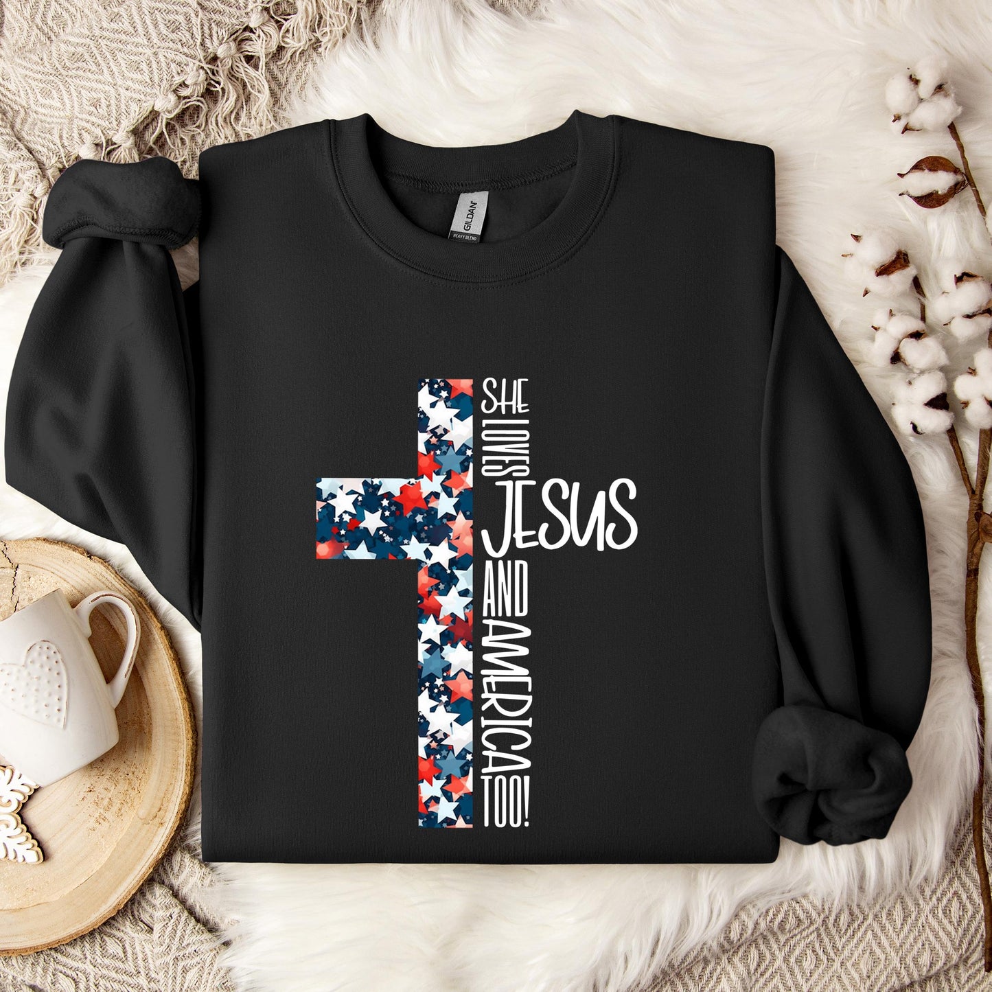 She Loves Jesus And America Too 03 Sweatshirt
