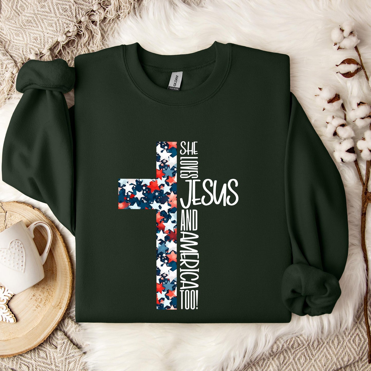 She Loves Jesus And America Too 03 Sweatshirt
