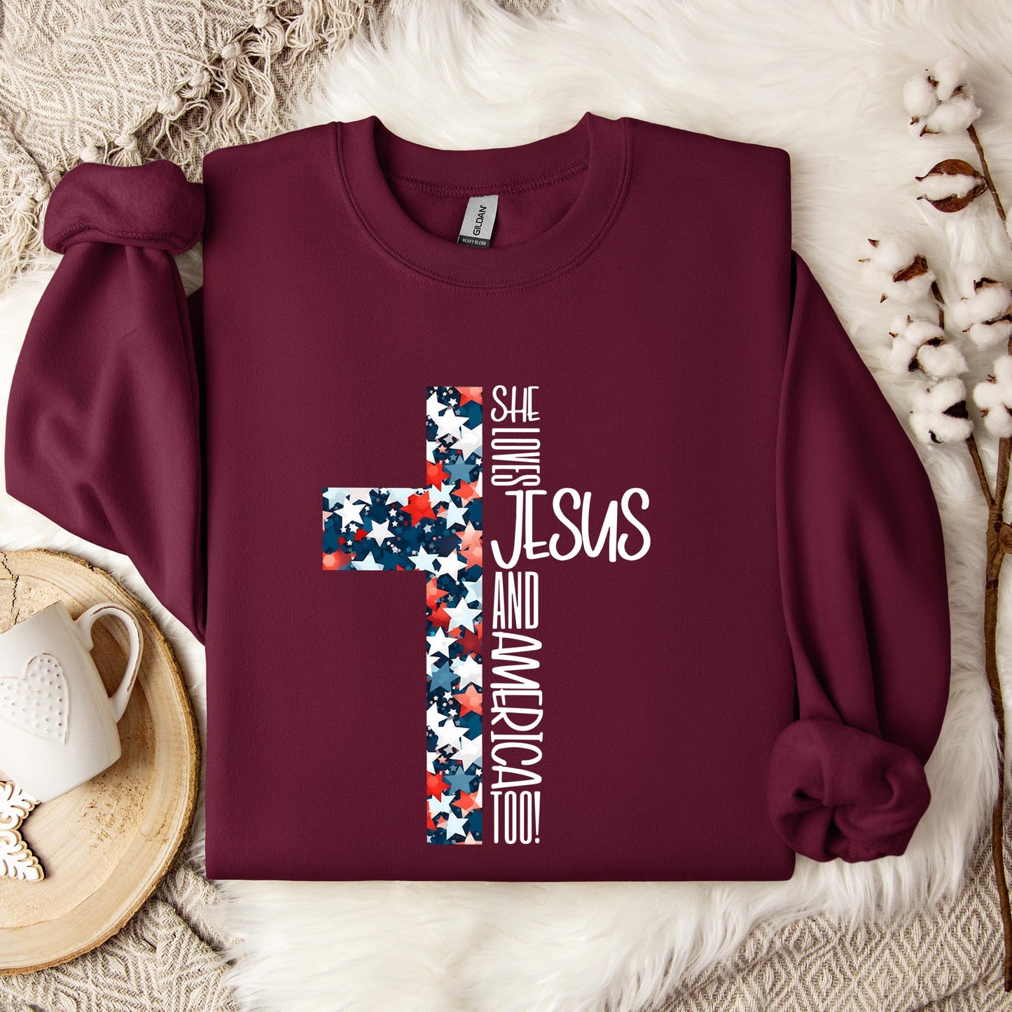She Loves Jesus And America Too 03 Sweatshirt