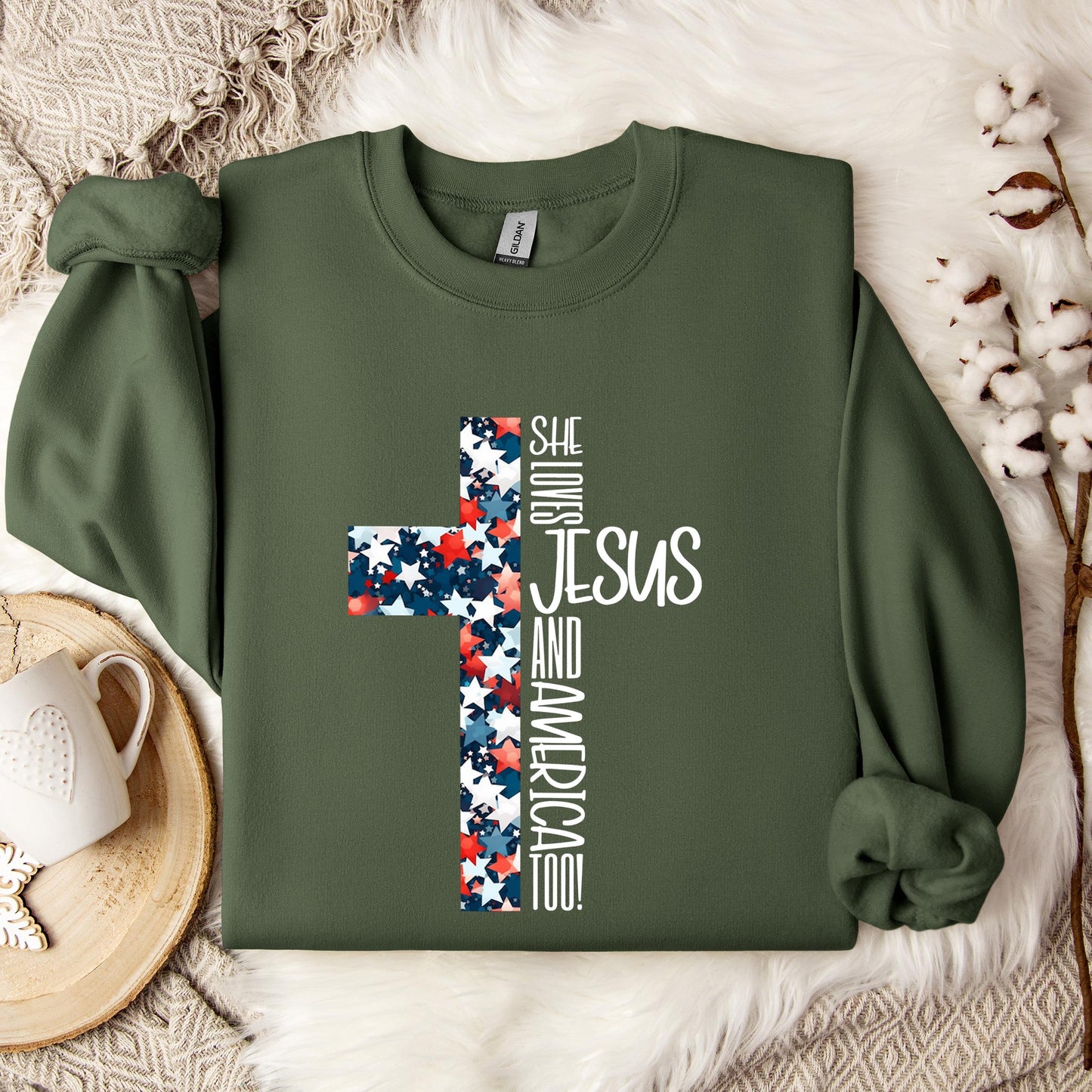 She Loves Jesus And America Too 03 Sweatshirt