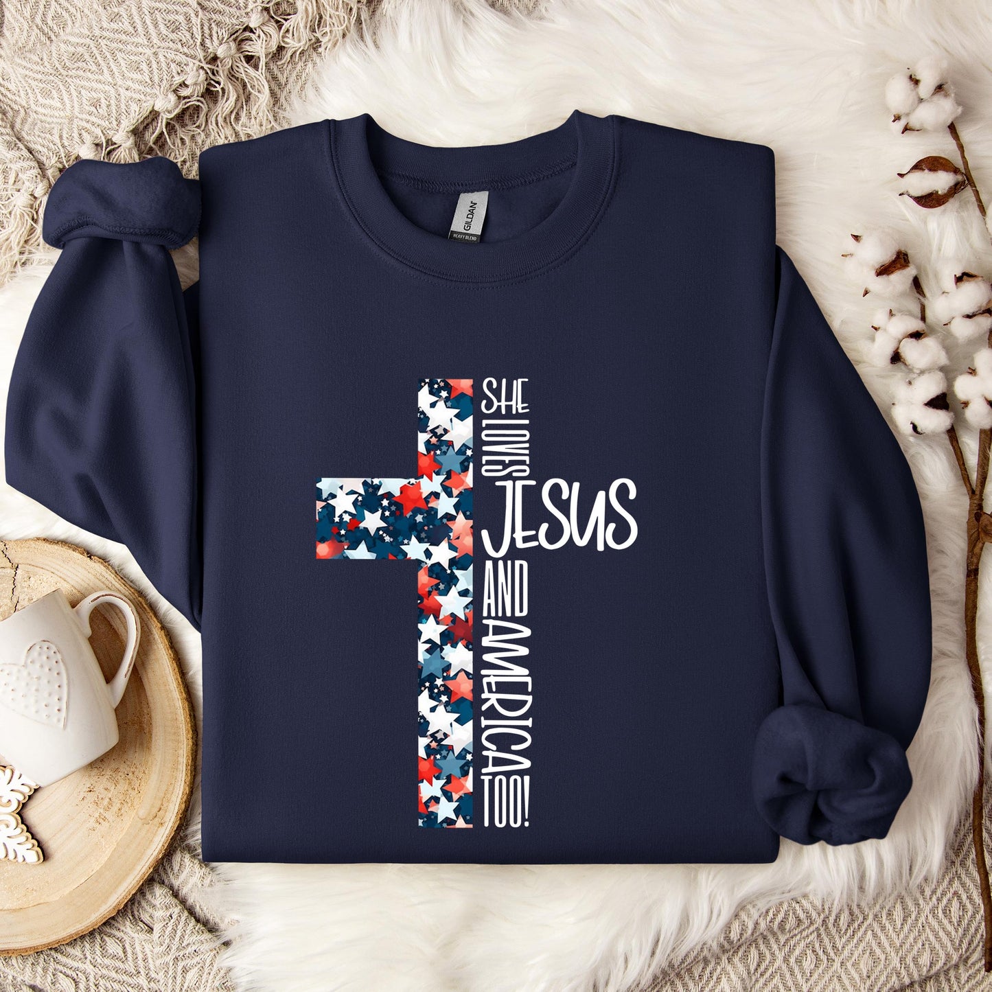 She Loves Jesus And America Too 03 Sweatshirt