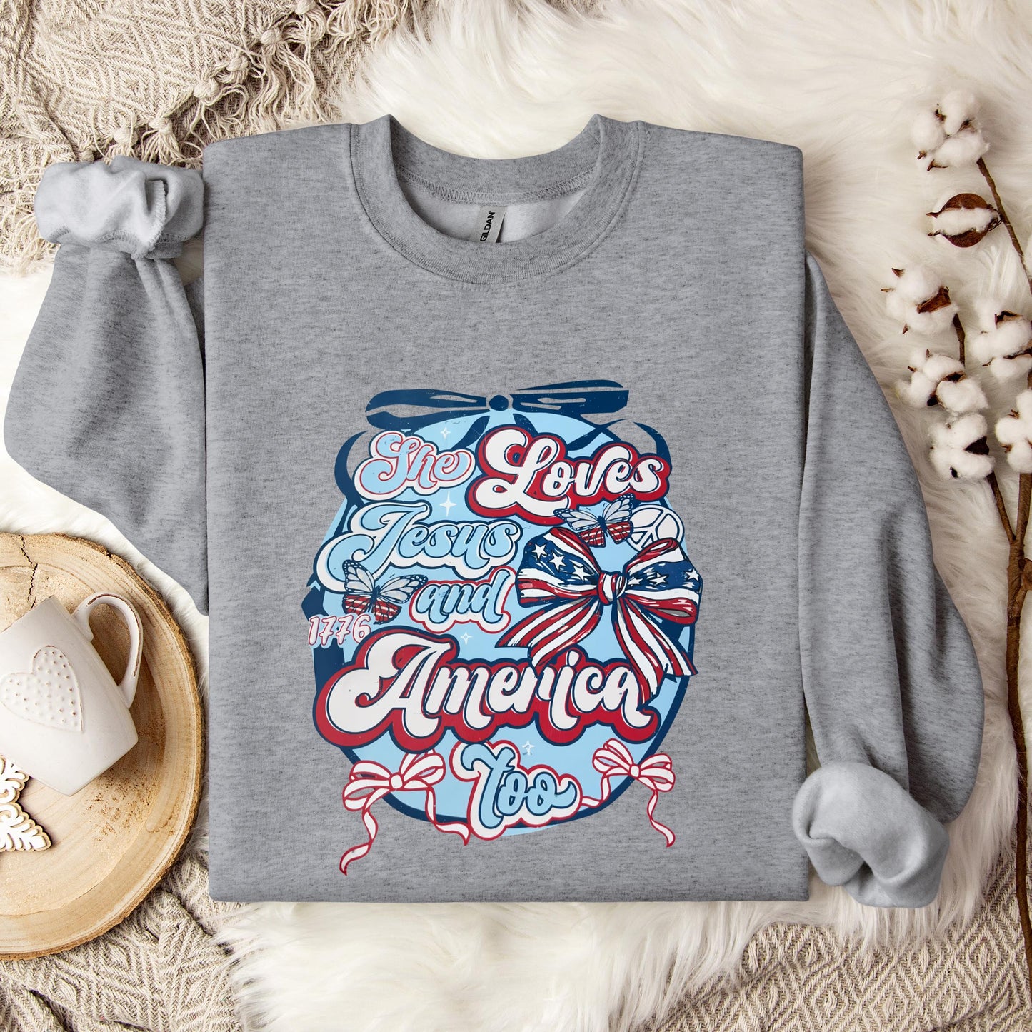 She Loves Jesus And America Too 04 Sweatshirt