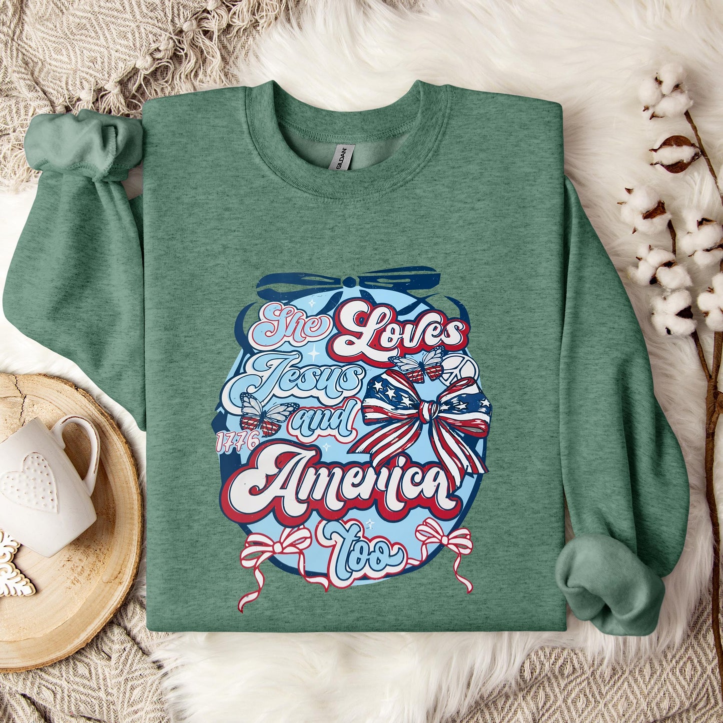 She Loves Jesus And America Too 04 Sweatshirt