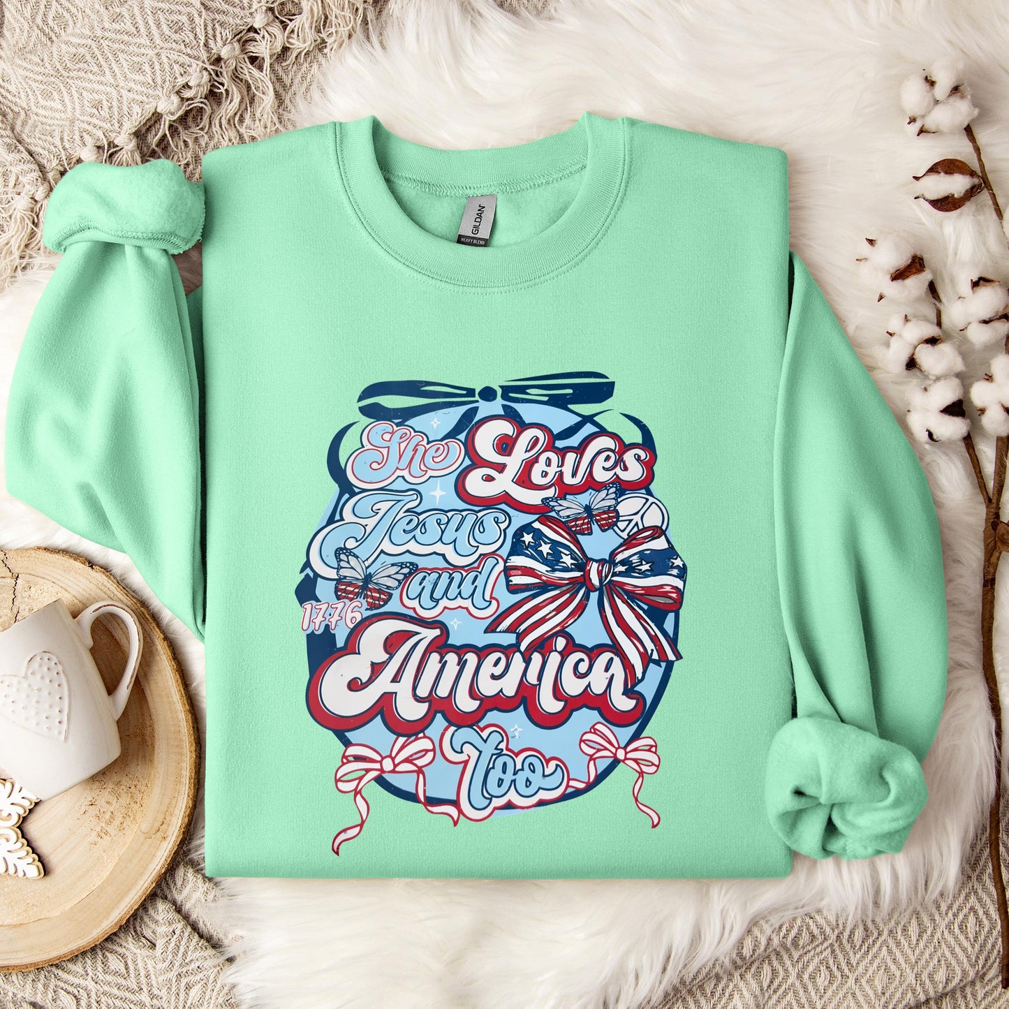 She Loves Jesus And America Too 04 Sweatshirt