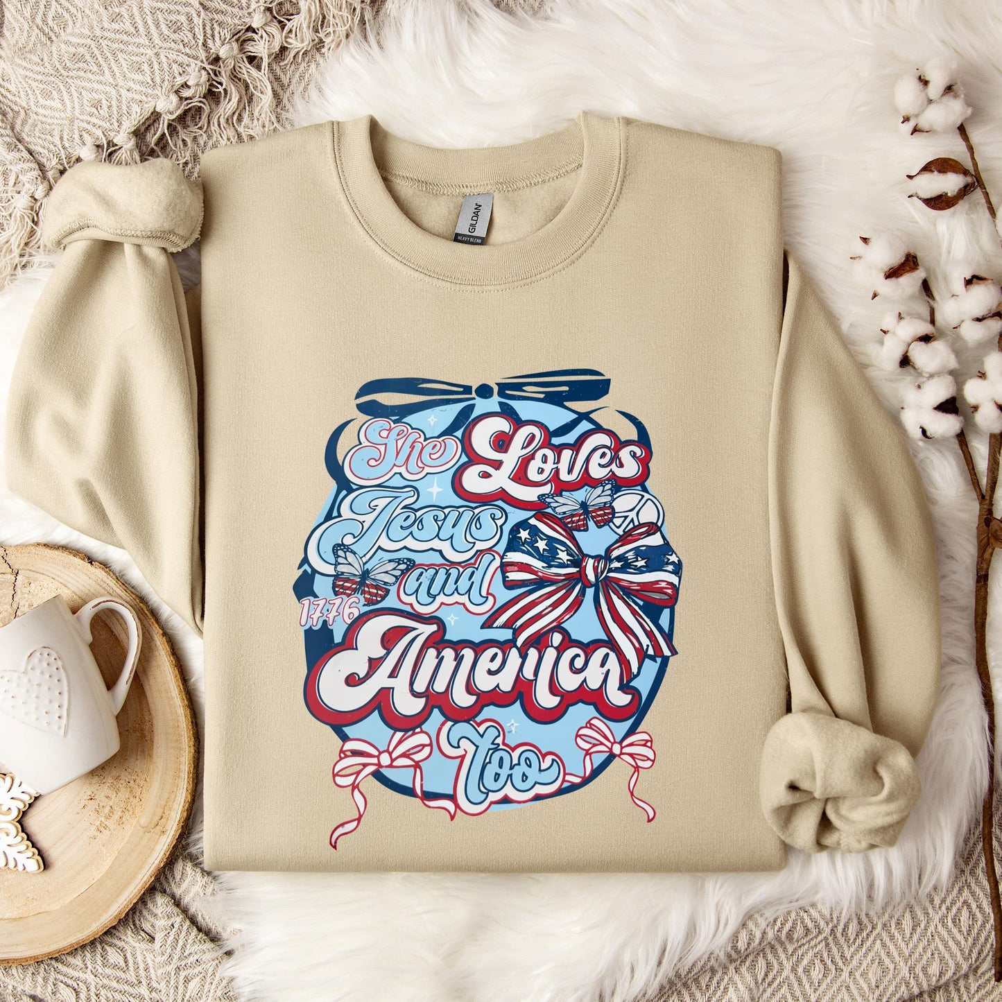 She Loves Jesus And America Too 04 Sweatshirt