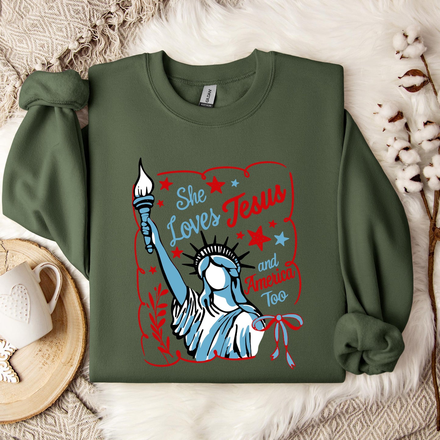 She Loves Jesus And America Too 05 Sweatshirt