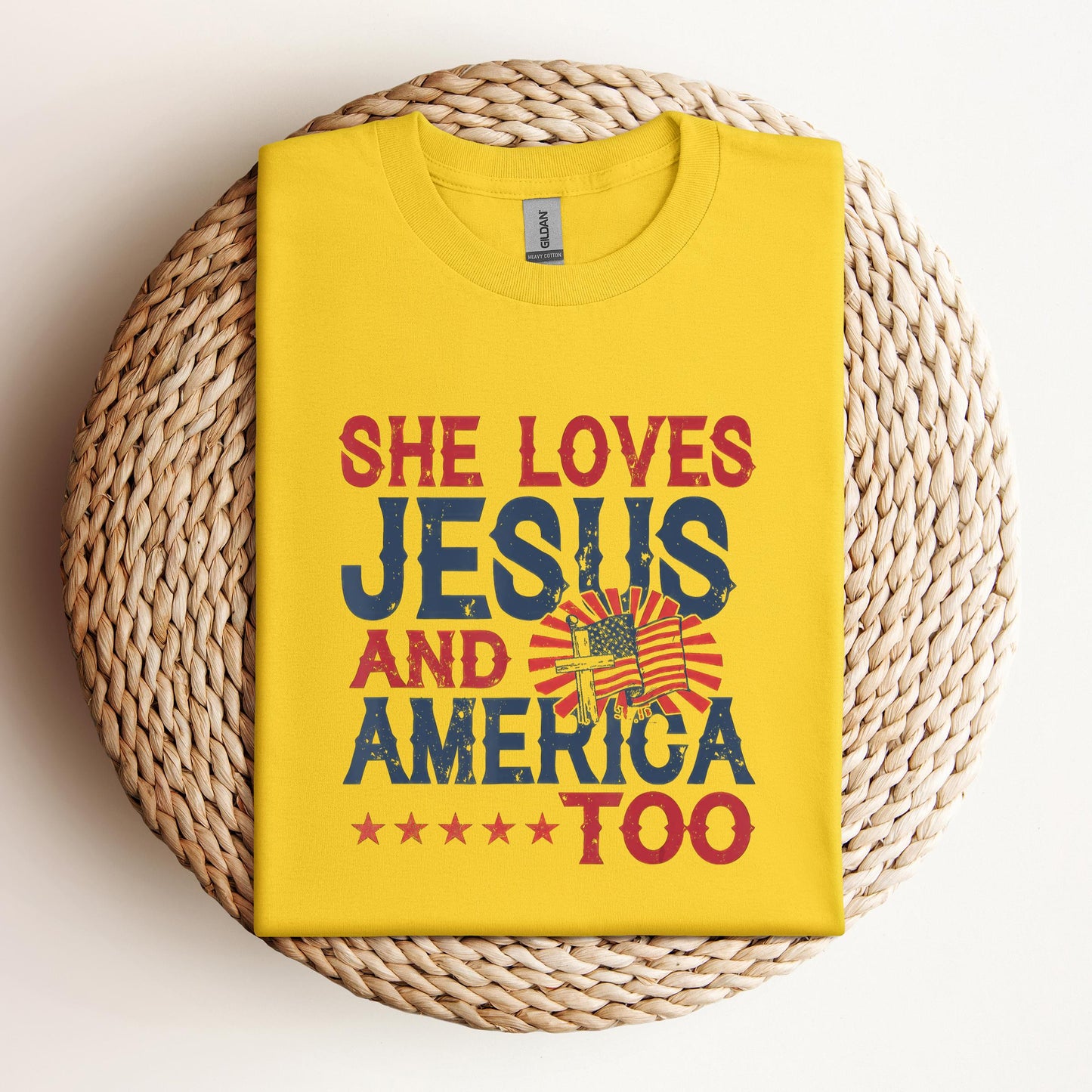 She Loves Jesus And America Too 4th Of July Patriotic
