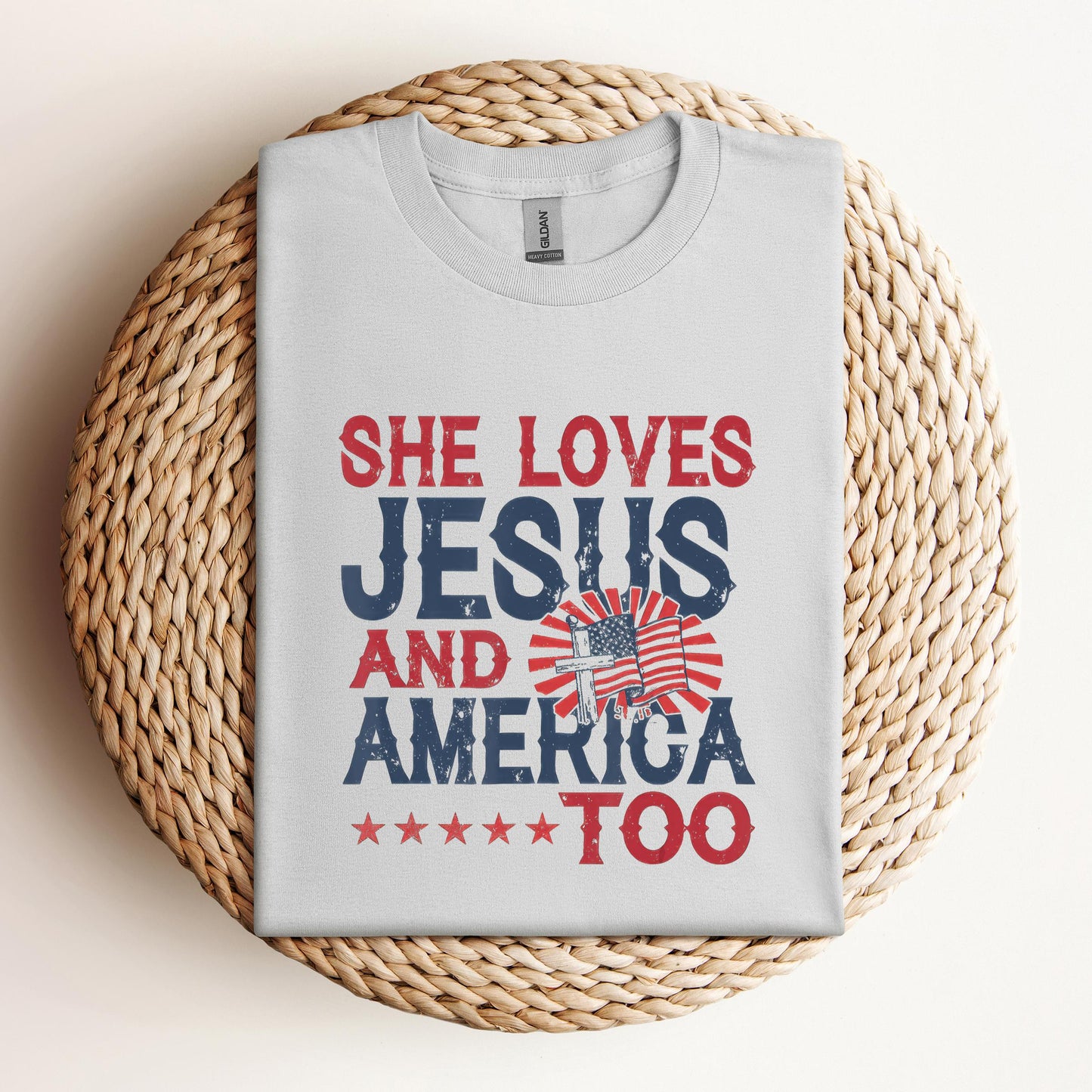 She Loves Jesus And America Too 4th Of July Patriotic