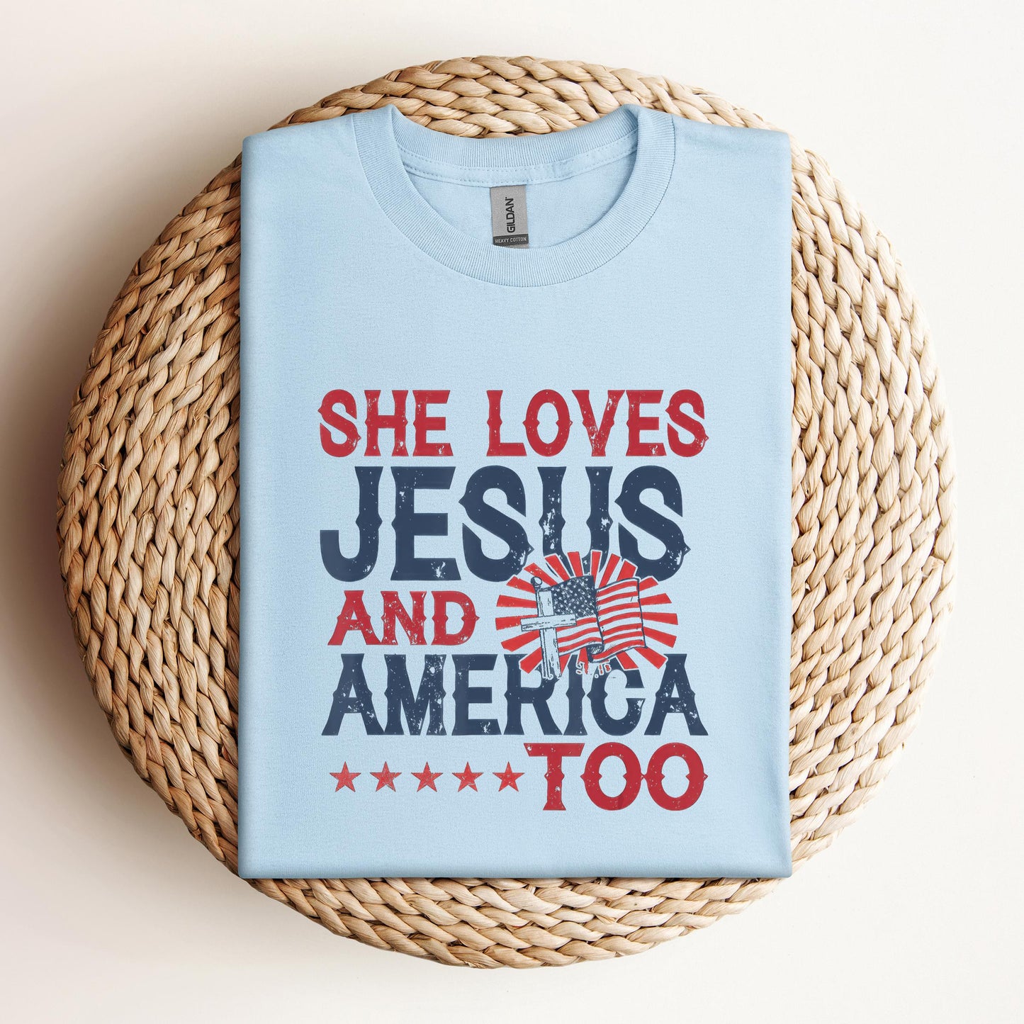 She Loves Jesus And America Too 4th Of July Patriotic