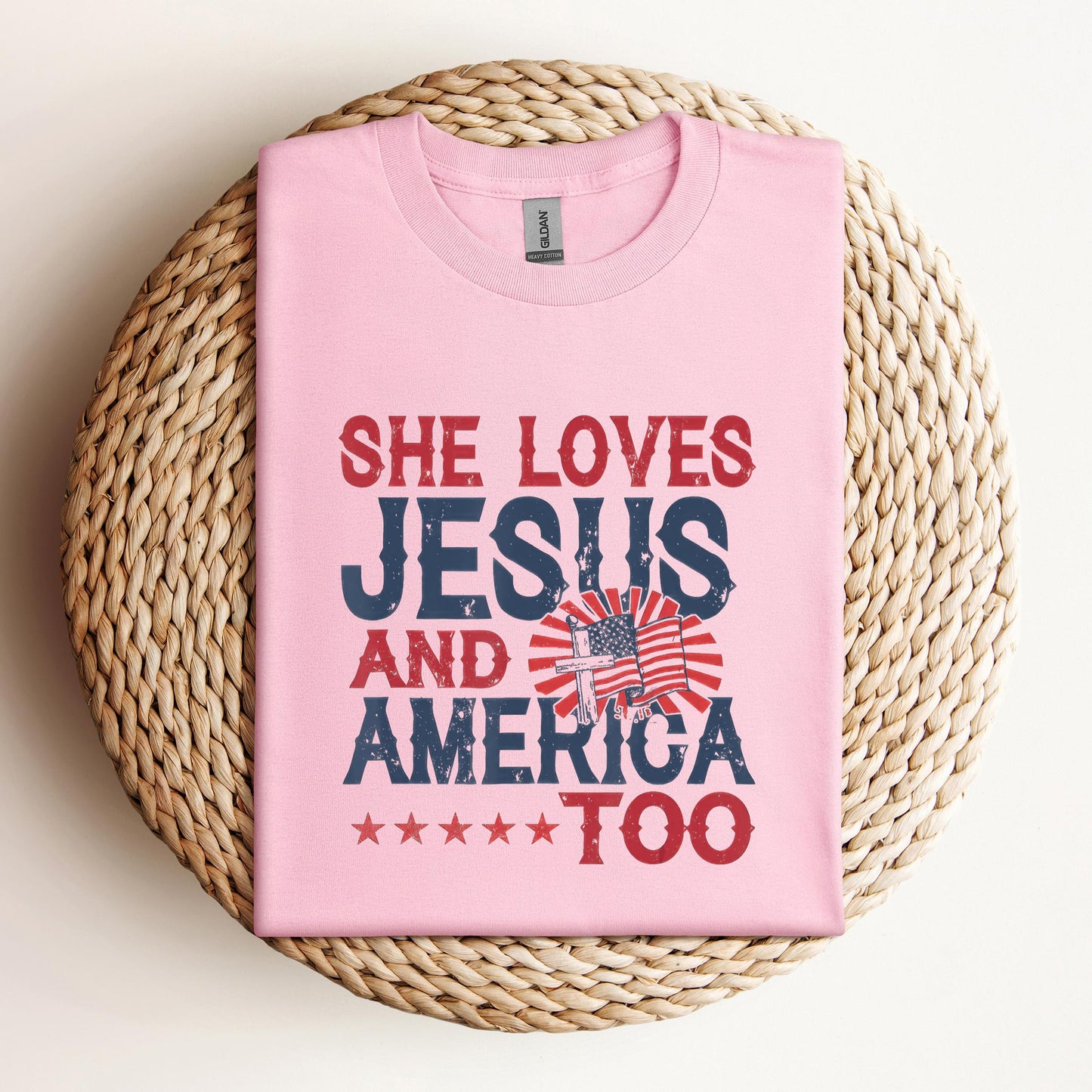 She Loves Jesus And America Too 4th Of July Patriotic