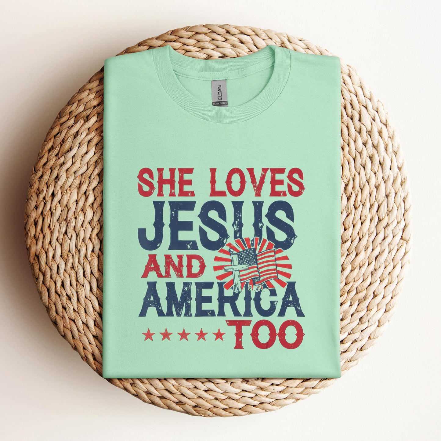 She Loves Jesus And America Too 4th Of July Patriotic