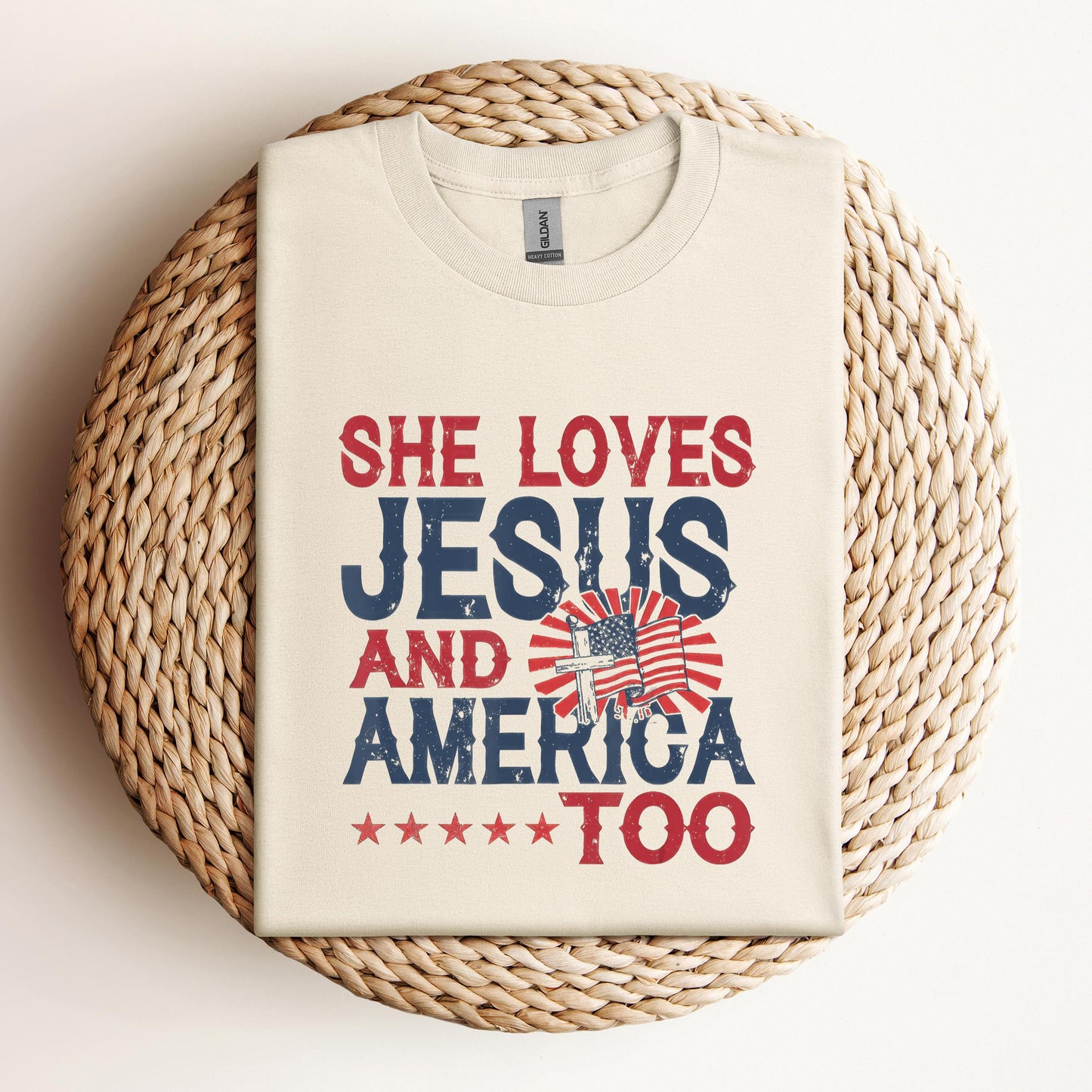 She Loves Jesus And America Too 4th Of July Patriotic
