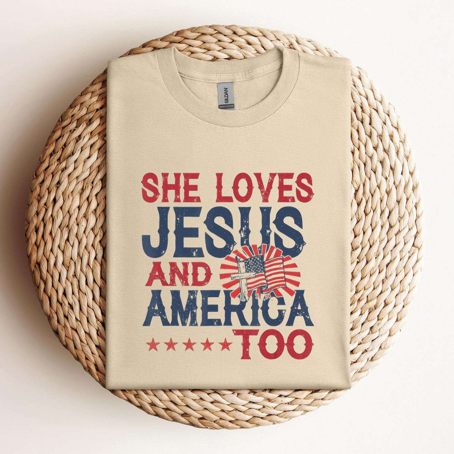 She Loves Jesus And America Too 4th Of July Patriotic
