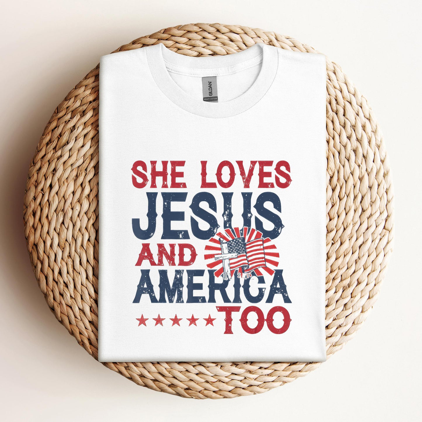 She Loves Jesus And America Too 4th Of July Patriotic