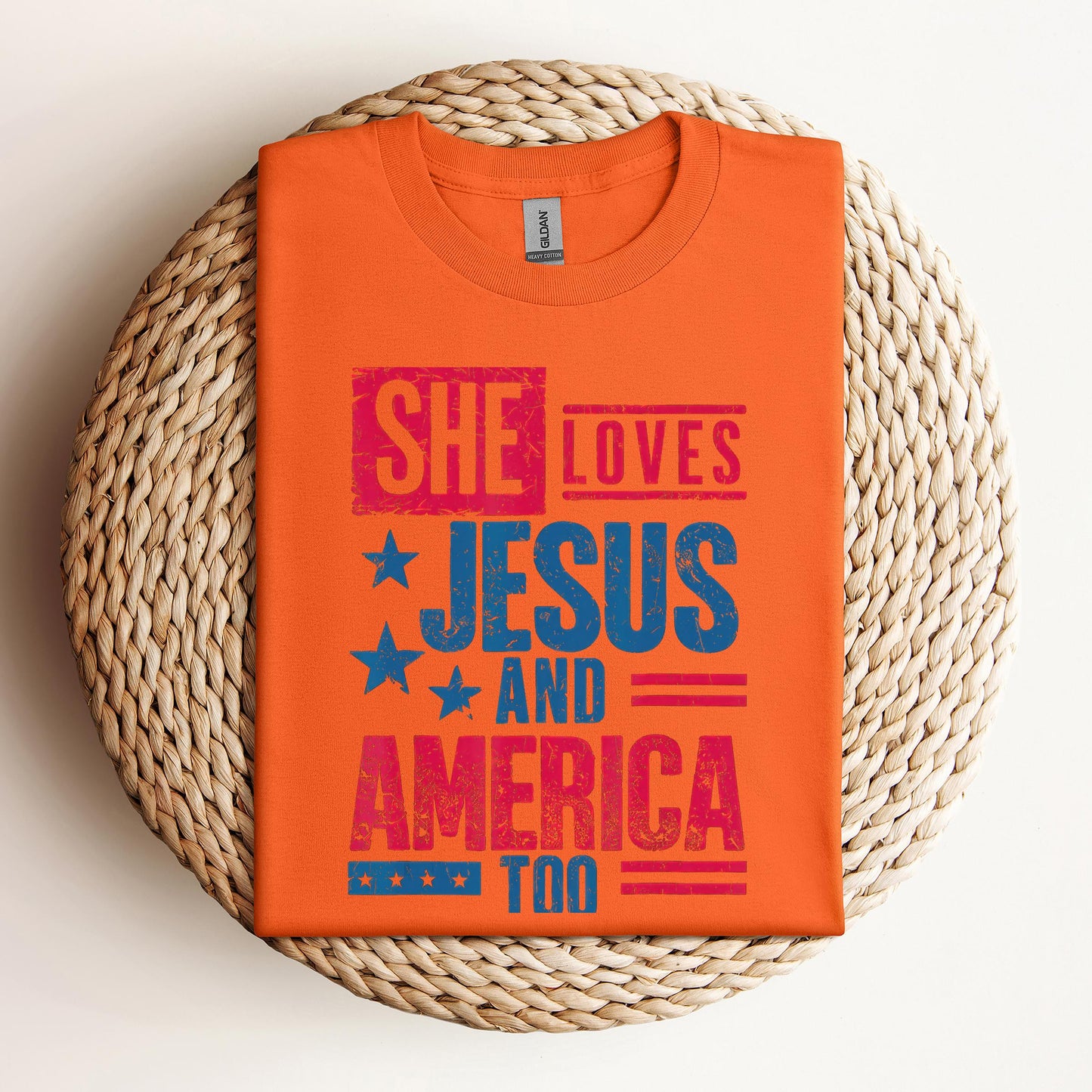 She Loves Jesus And America Too Christian 4th Of July Retro