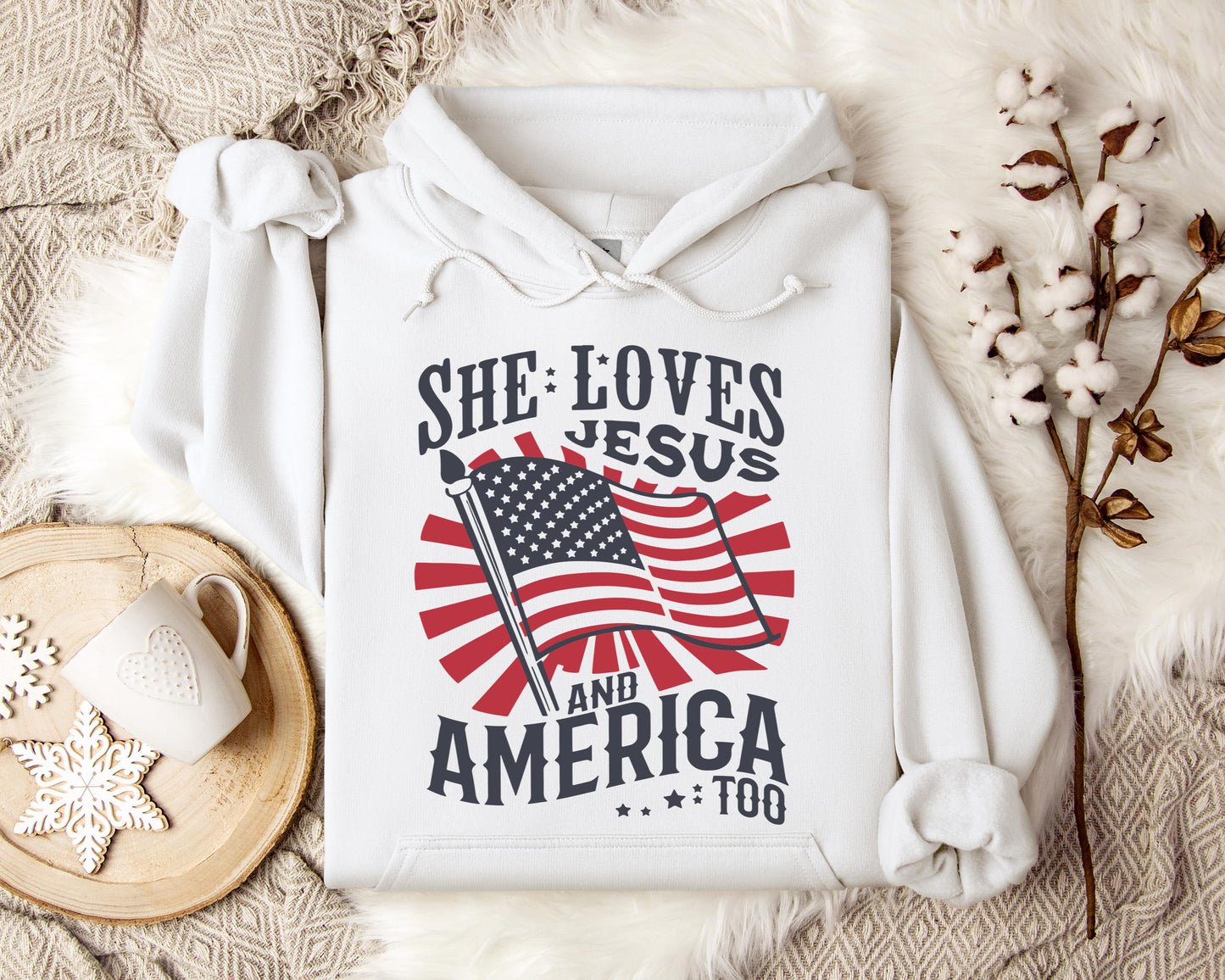 She Loves Jesus And America Too Hoodie