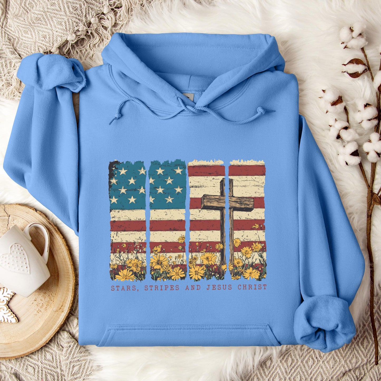 Stars Stripes And Jesus Christ Hoodie