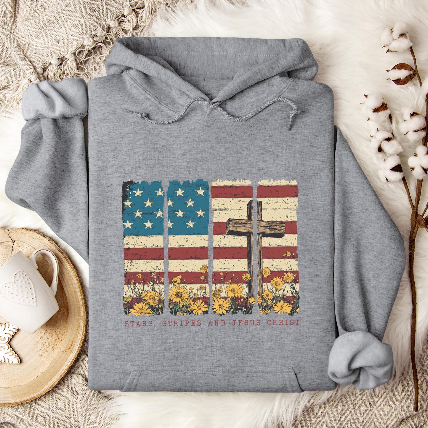 Stars Stripes And Jesus Christ Hoodie
