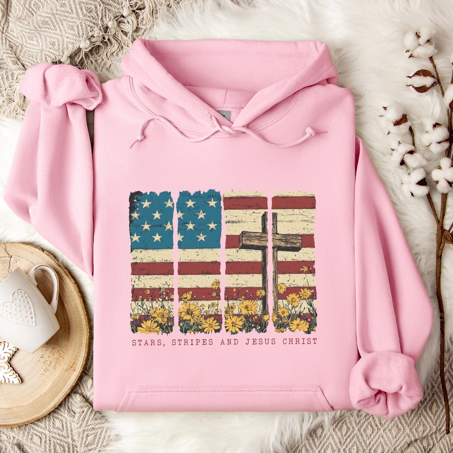 Stars Stripes And Jesus Christ Hoodie