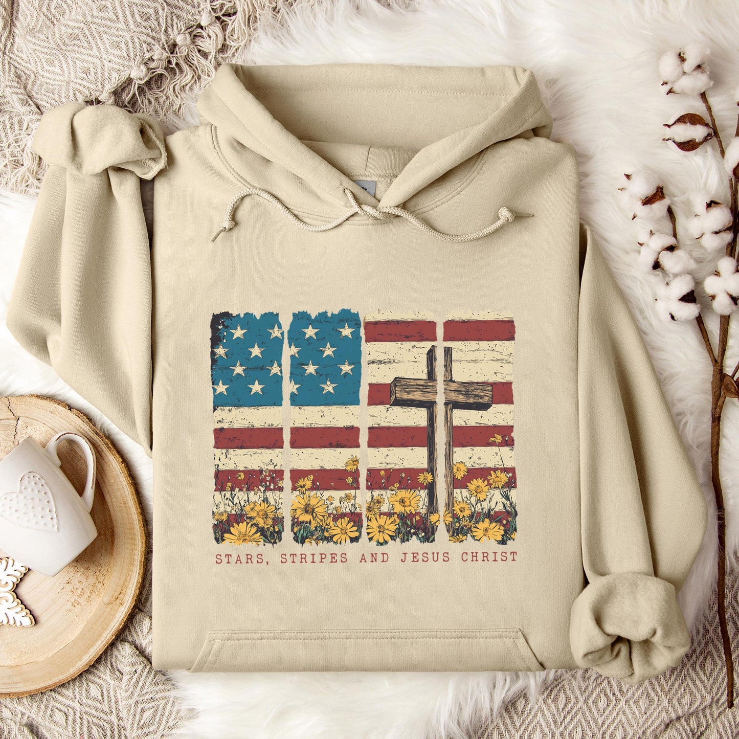 Stars Stripes And Jesus Christ Hoodie