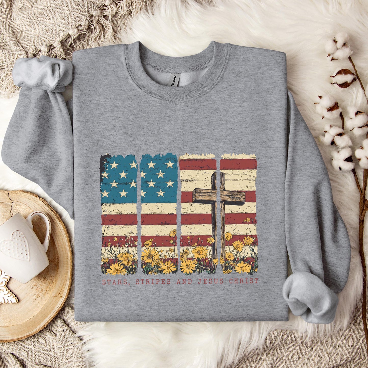 Stars Stripes And Jesus Christ Sweatshirt