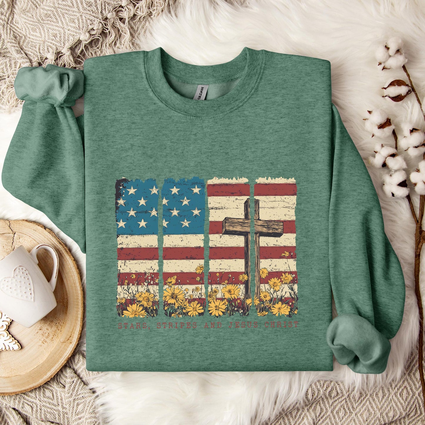 Stars Stripes And Jesus Christ Sweatshirt