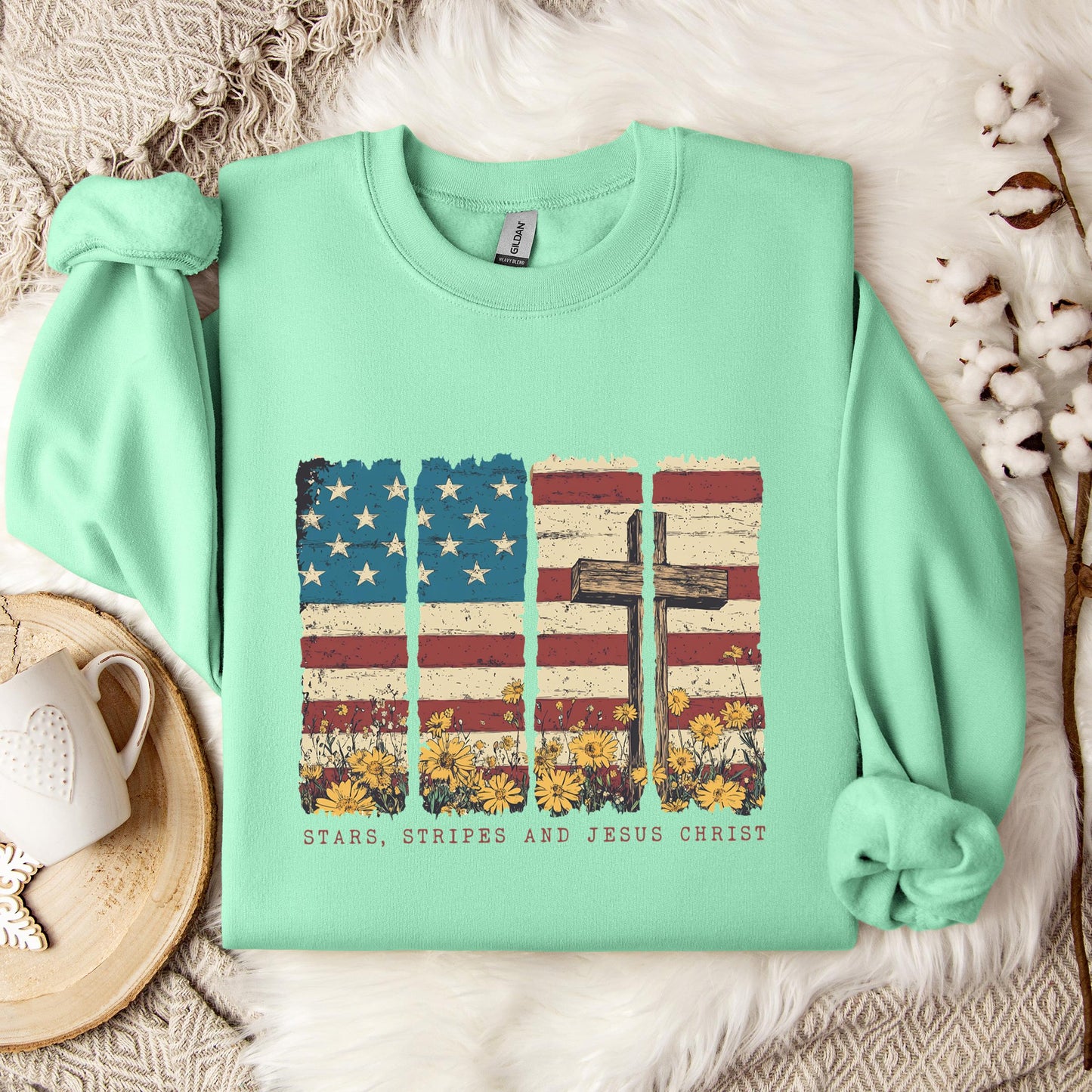 Stars Stripes And Jesus Christ Sweatshirt