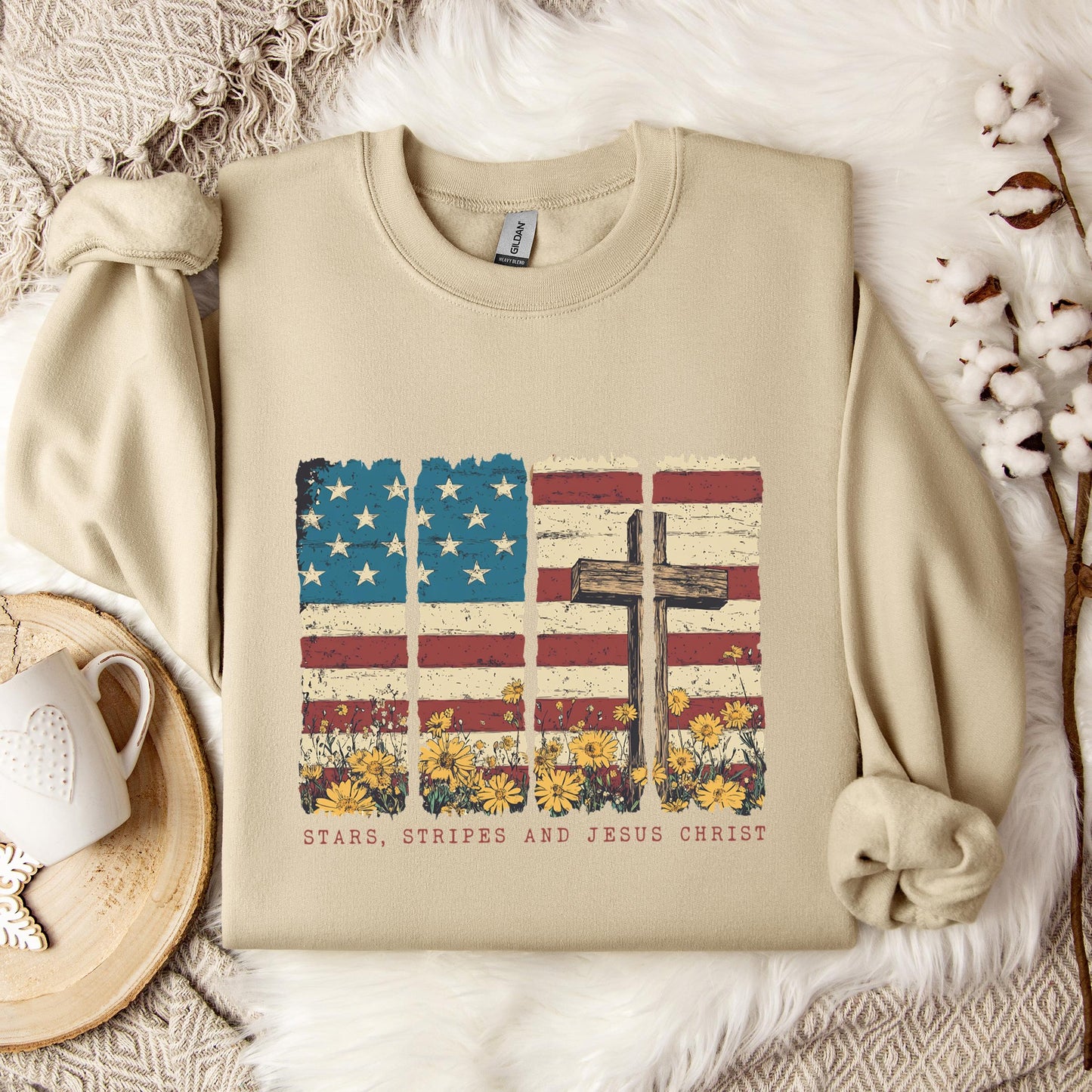 Stars Stripes And Jesus Christ Sweatshirt