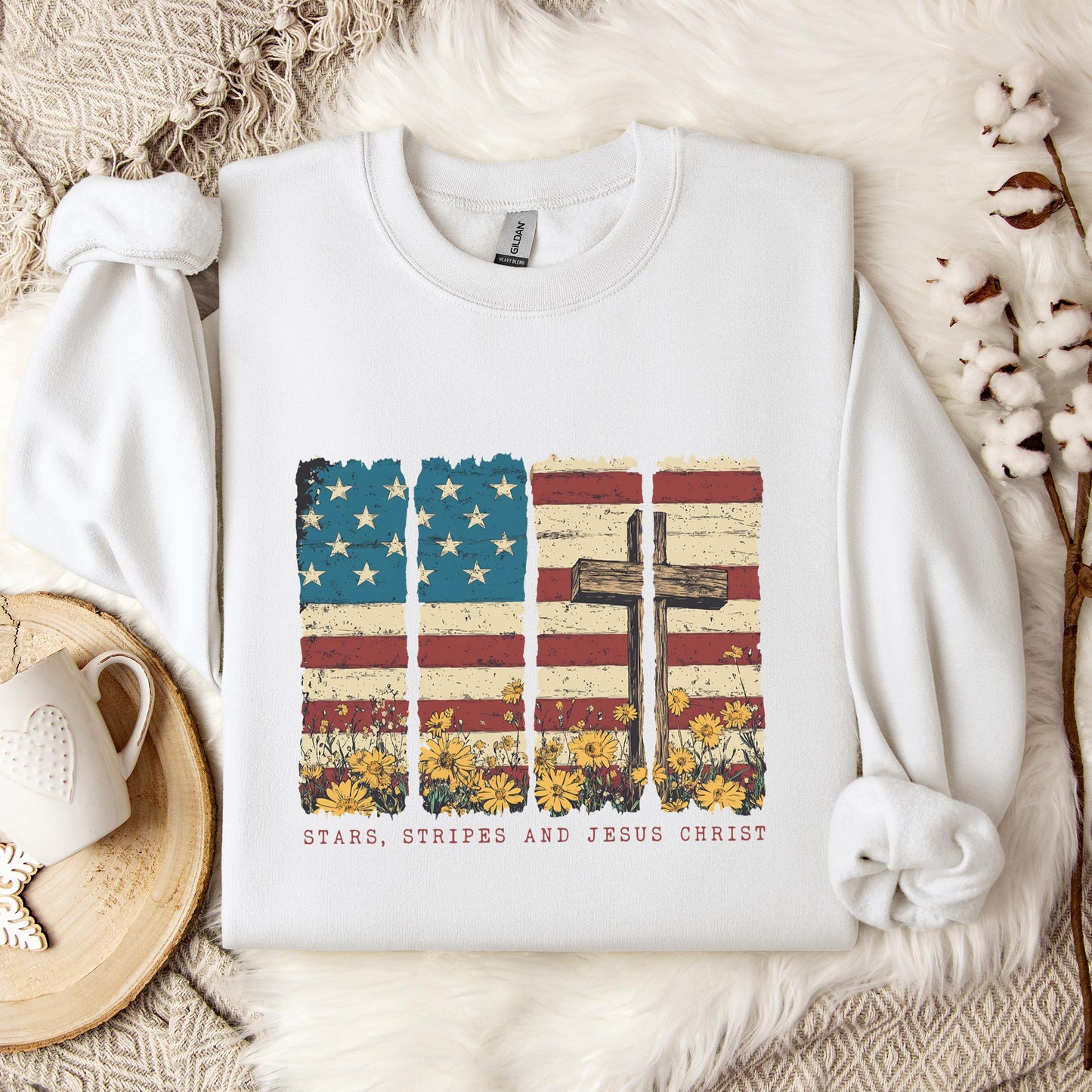 Stars Stripes And Jesus Christ Sweatshirt