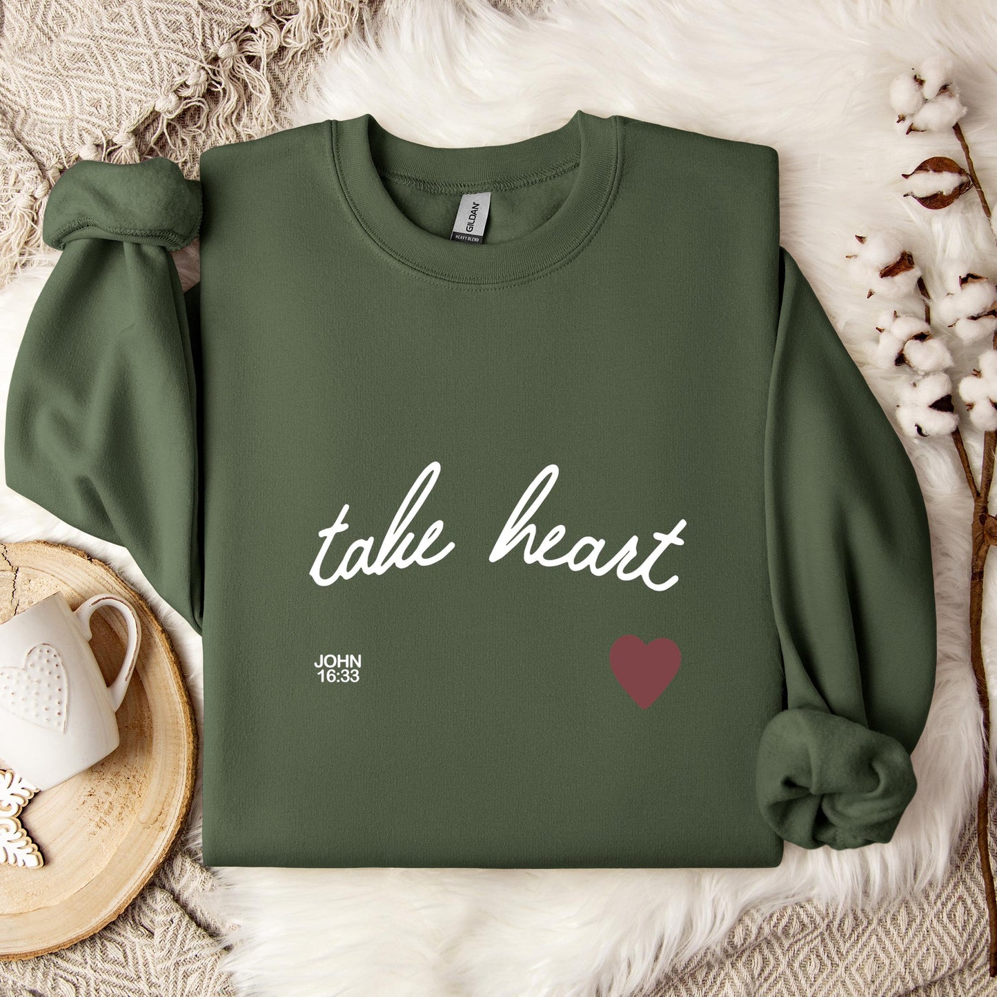 Take Heart John 16.33 Sweatshirt