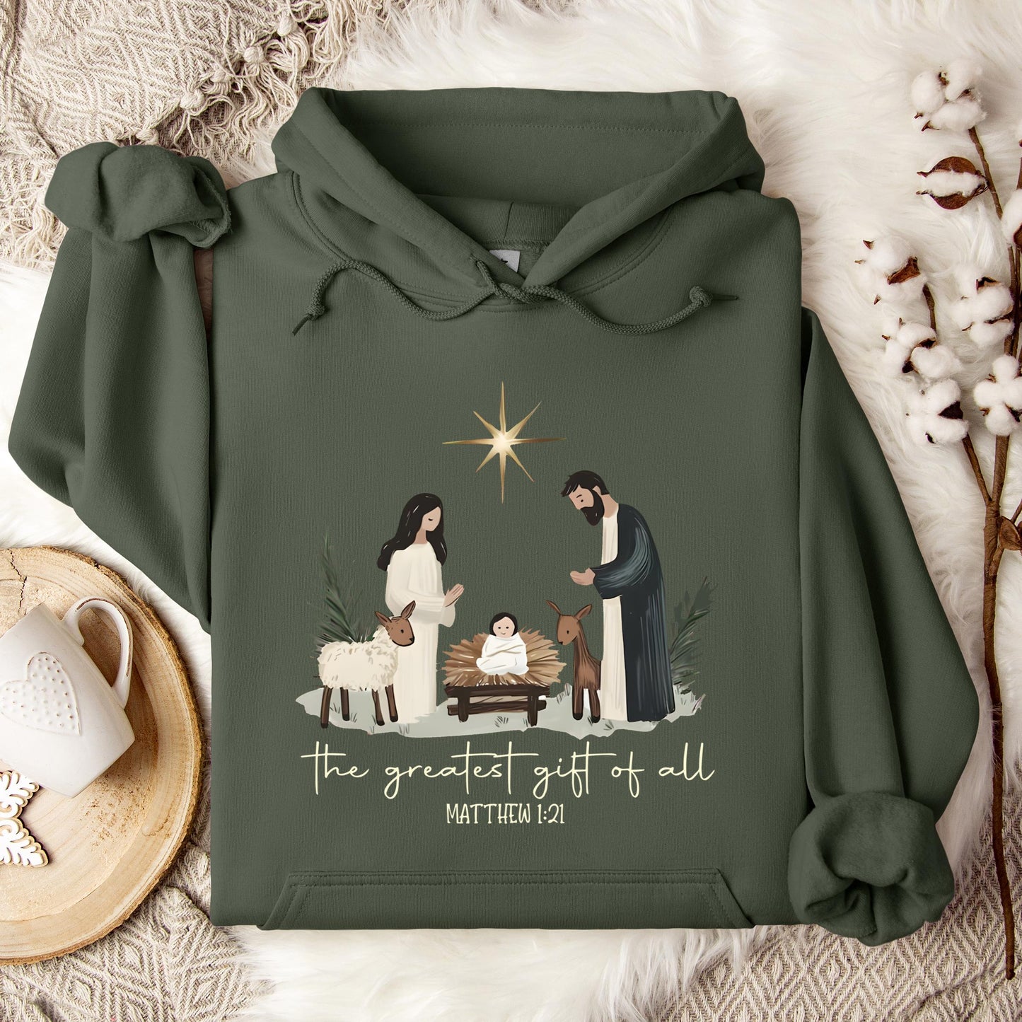 The Greatest Gift Of All Matthew 1.21 Hoodie