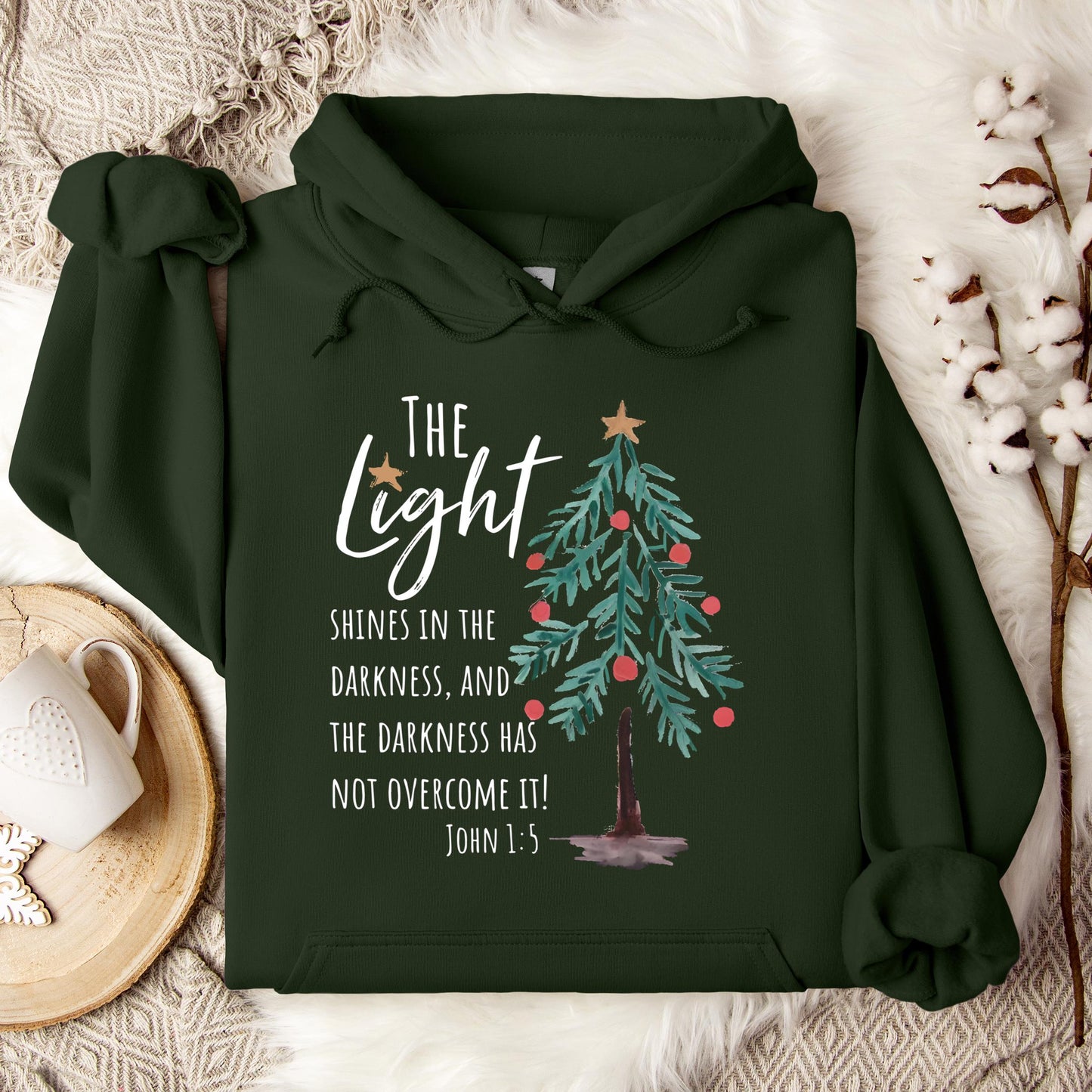The Light Shines In The Darkness And The Darkness Will Not Overcome It John 1.5 01 Hoodie