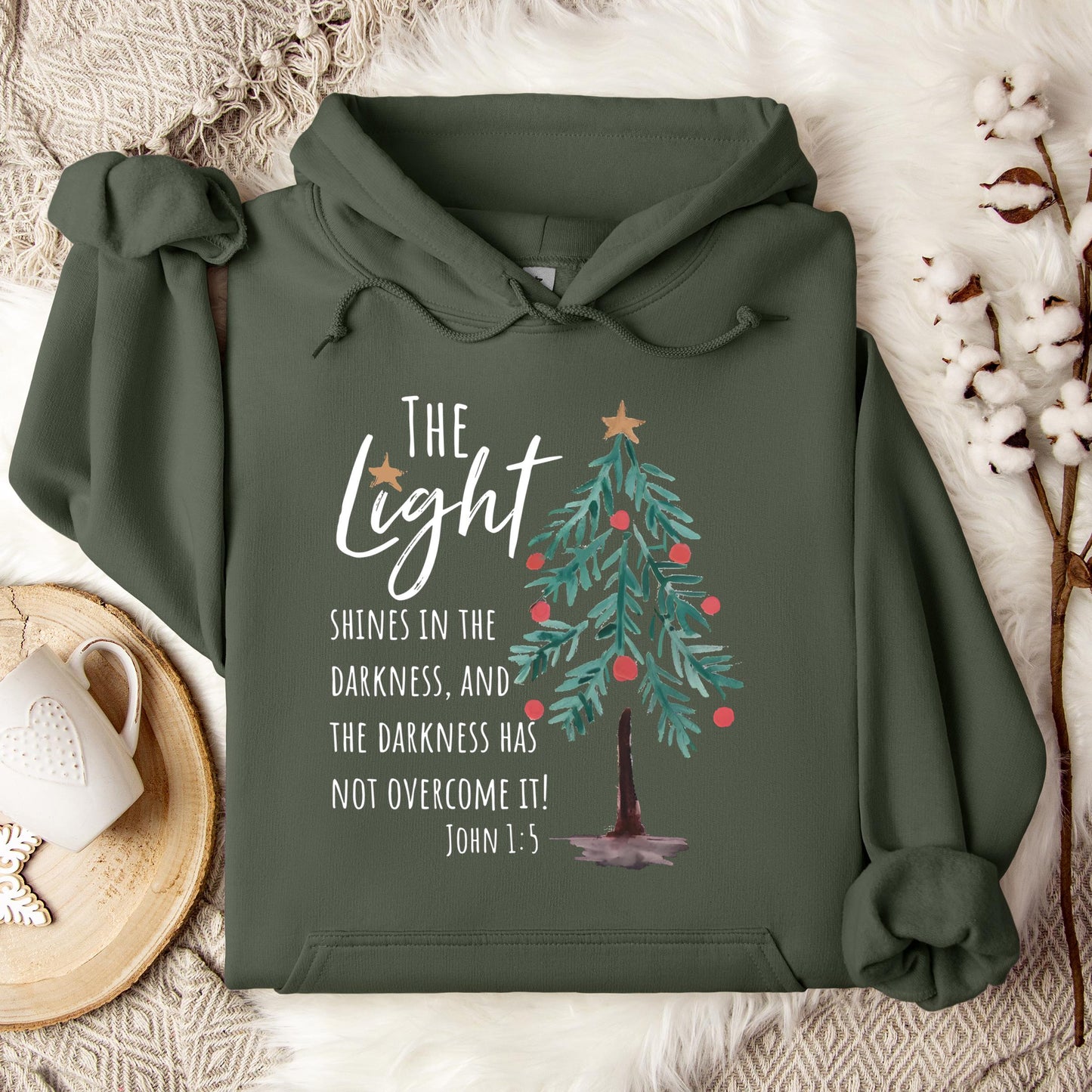 The Light Shines In The Darkness And The Darkness Will Not Overcome It John 1.5 01 Hoodie