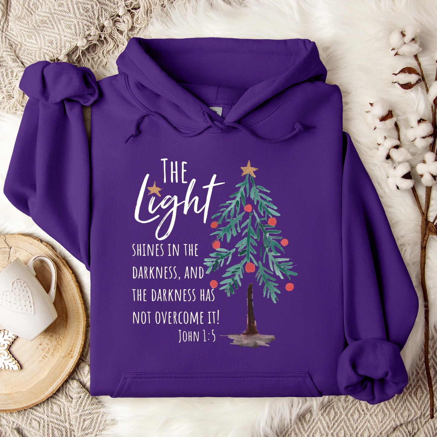 The Light Shines In The Darkness And The Darkness Will Not Overcome It John 1.5 01 Hoodie