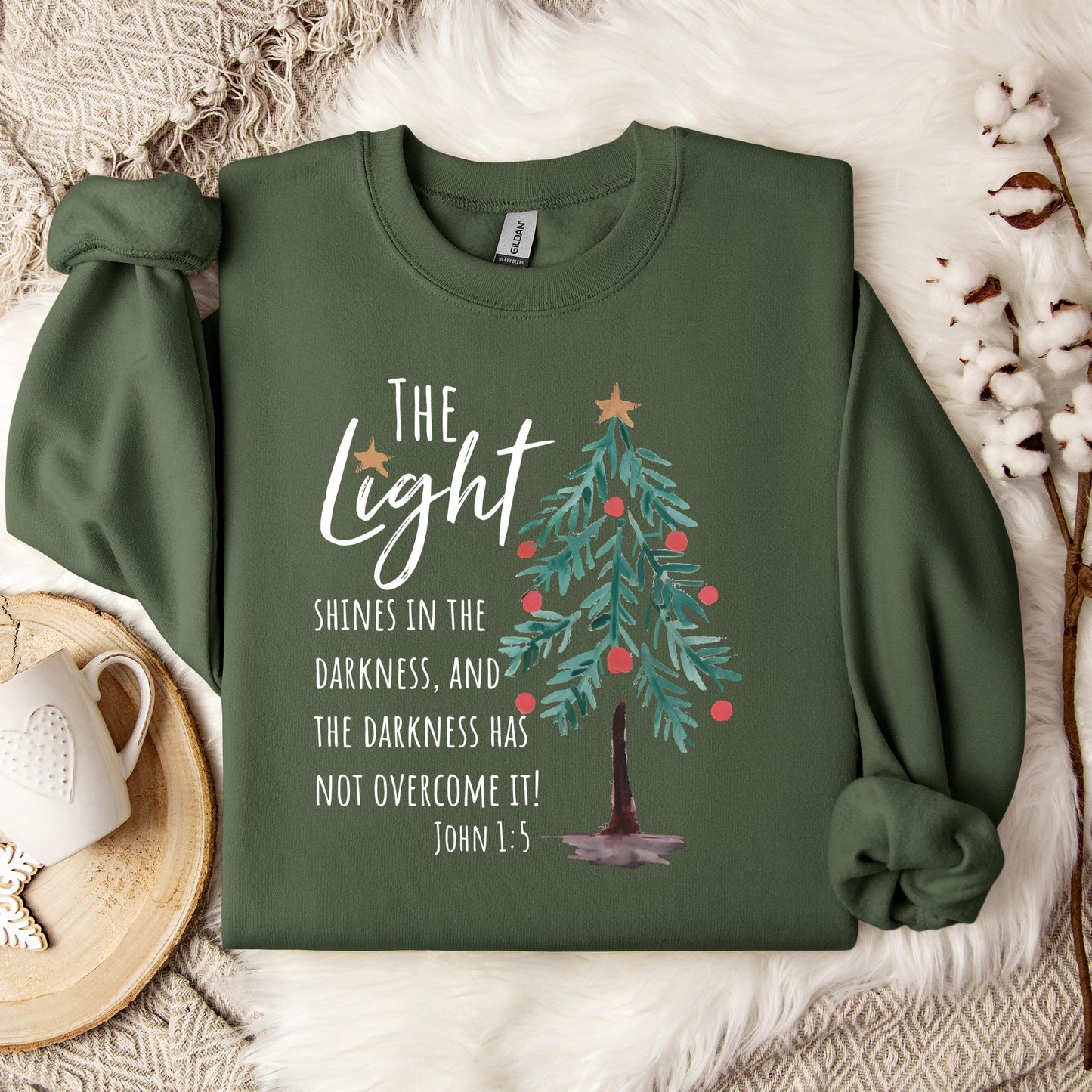 The Light Shines In The Darkness And The Darkness Will Not Overcome It John 1.5 01 Sweatshirt