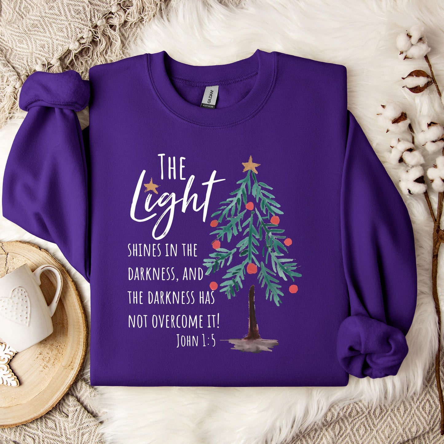 The Light Shines In The Darkness And The Darkness Will Not Overcome It John 1.5 01 Sweatshirt