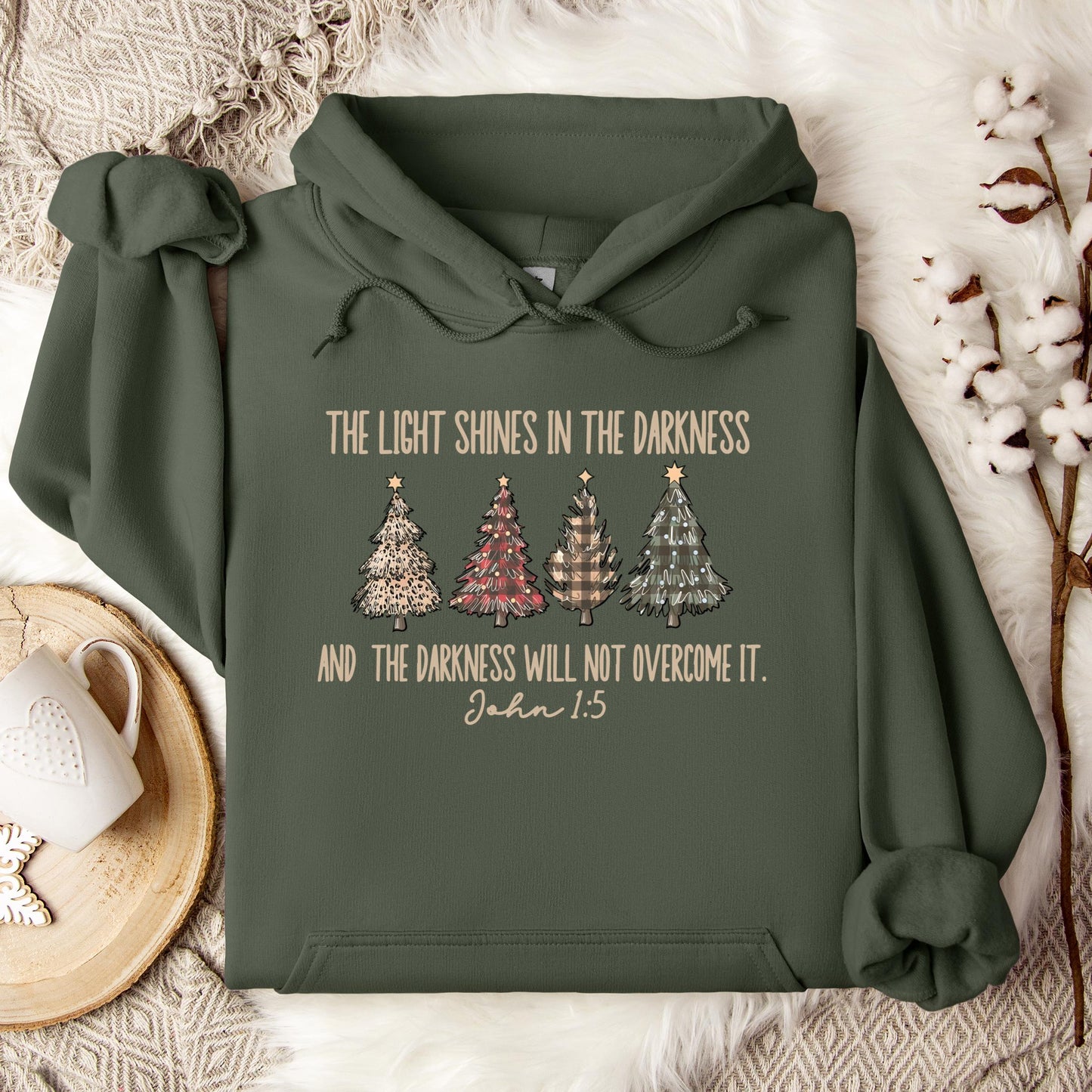 The Light Shines In The Darkness And The Darkness Will Not Overcome It John 1.5 Hoodie